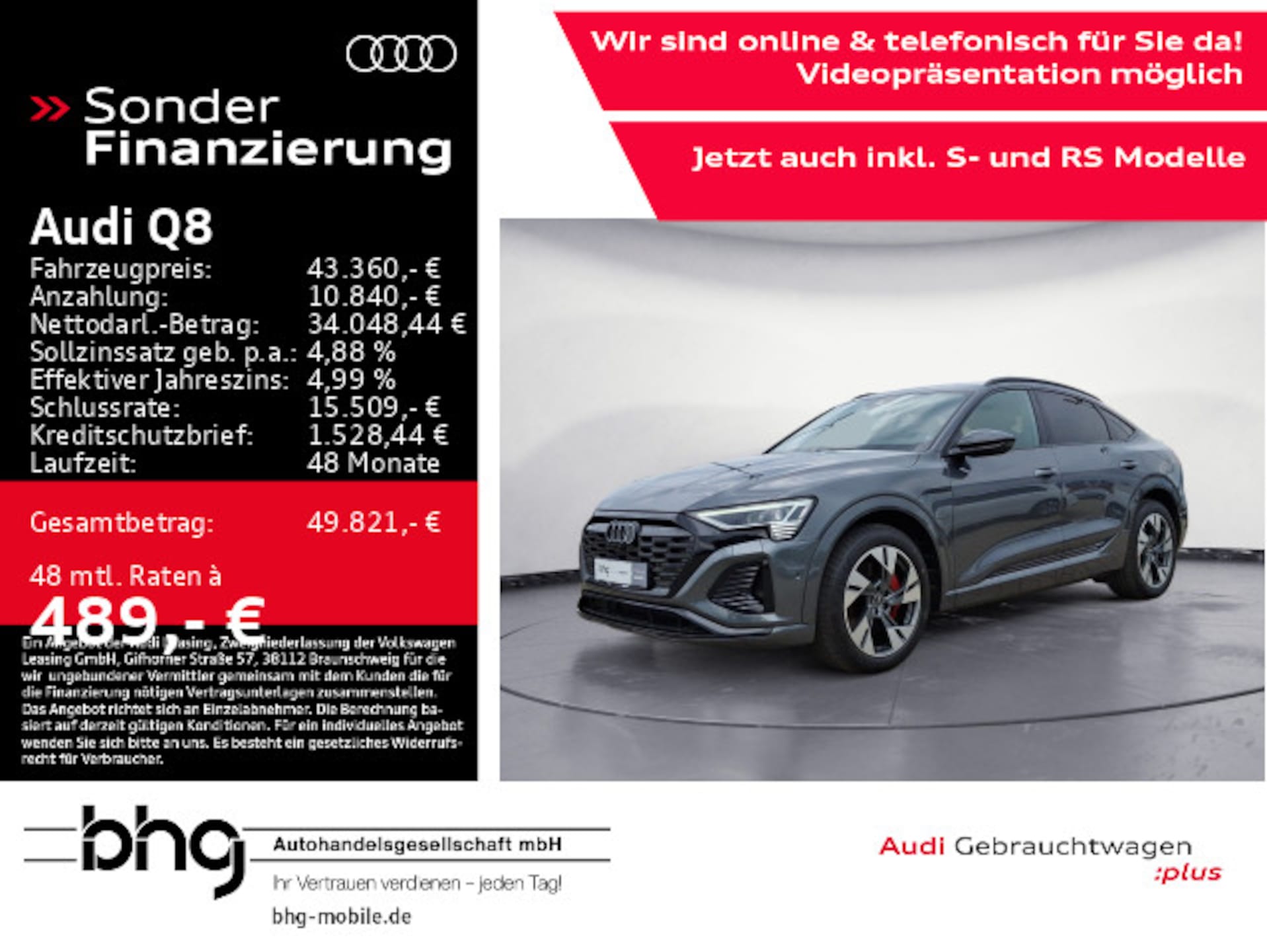 Audi Q8 Sportback e-tron S line
