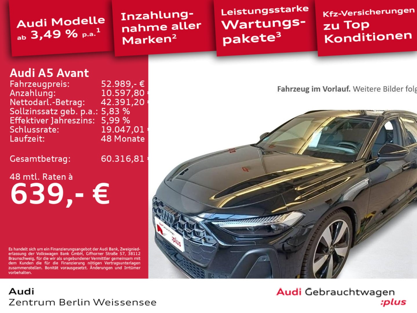 Bild über Audi A5 Avant TFSI quattro S tronic - für weitere Informationen kontaktieren Sie den Audi Partner