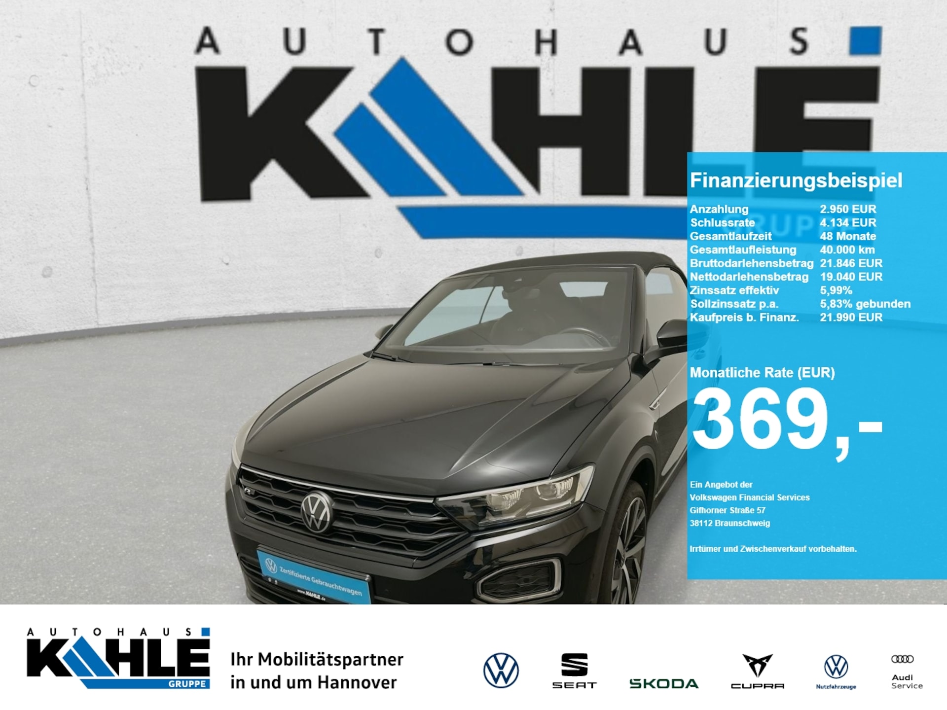 Volkswagen T-Roc Cabriolet — Volkswagen T-Roc Cabriolet 1.5 TSI DSG Navi Keyless Leder LED DCC ACC SHZ Klima RFK AC PDC DAB+