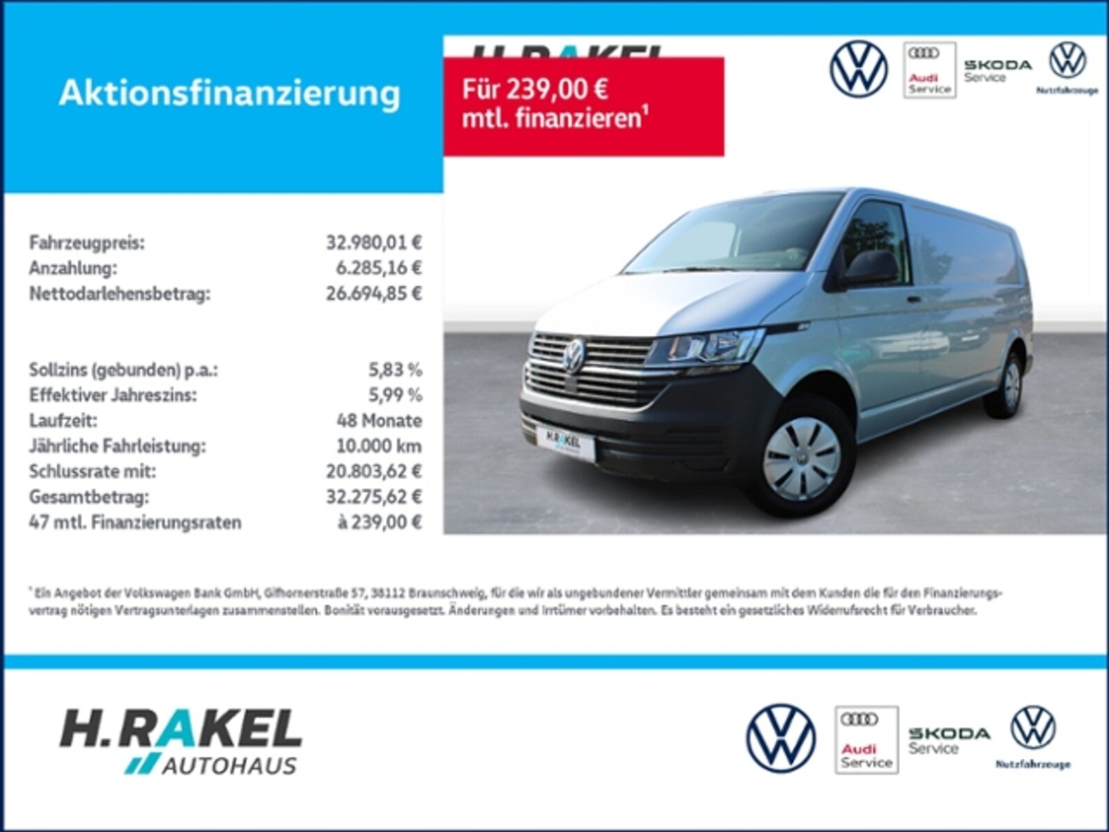 Volkswagen T6.1 Transporter Kasten langer Radstand