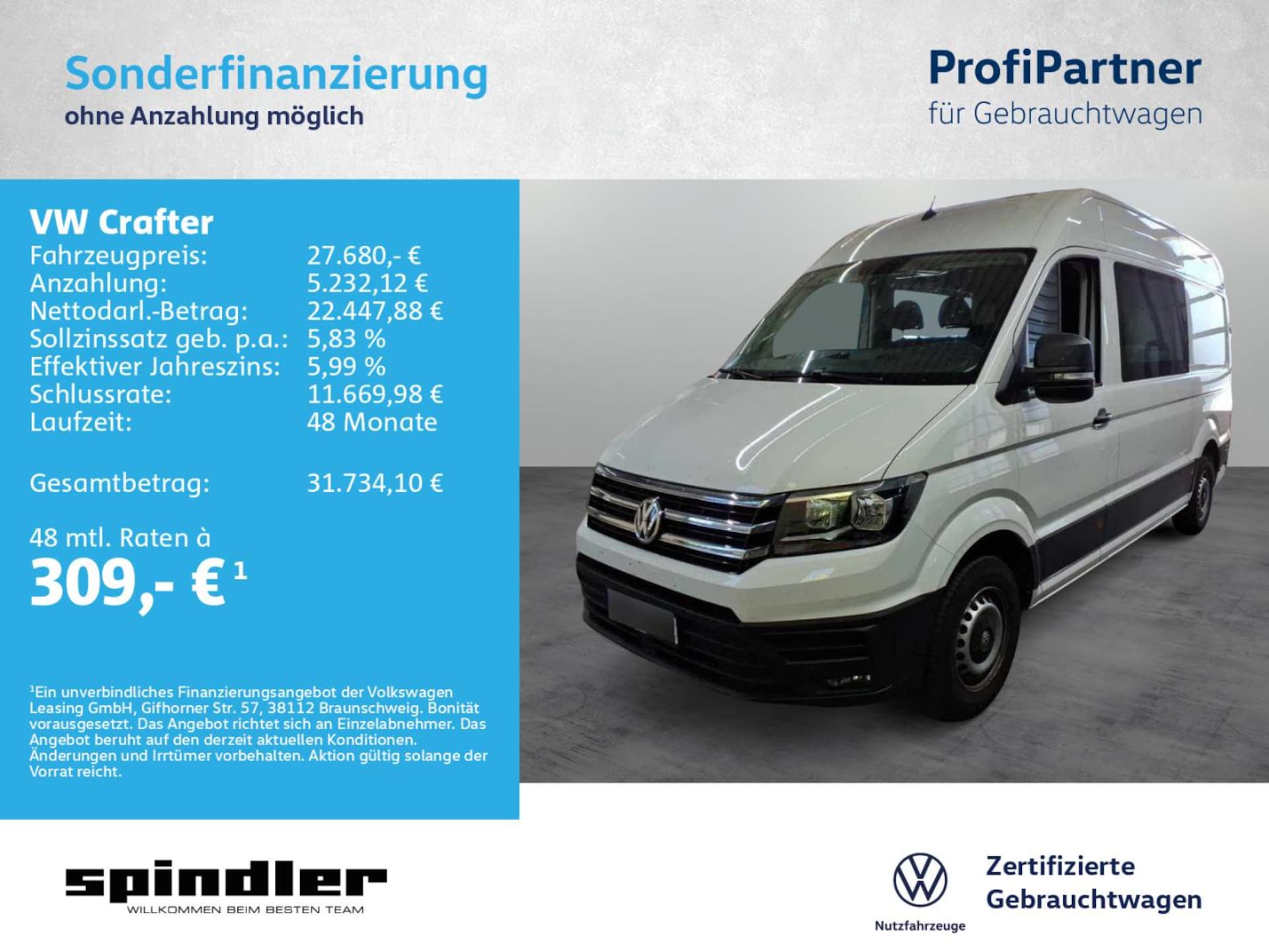 Volkswagen Crafter Kasten mittlerer Radstand