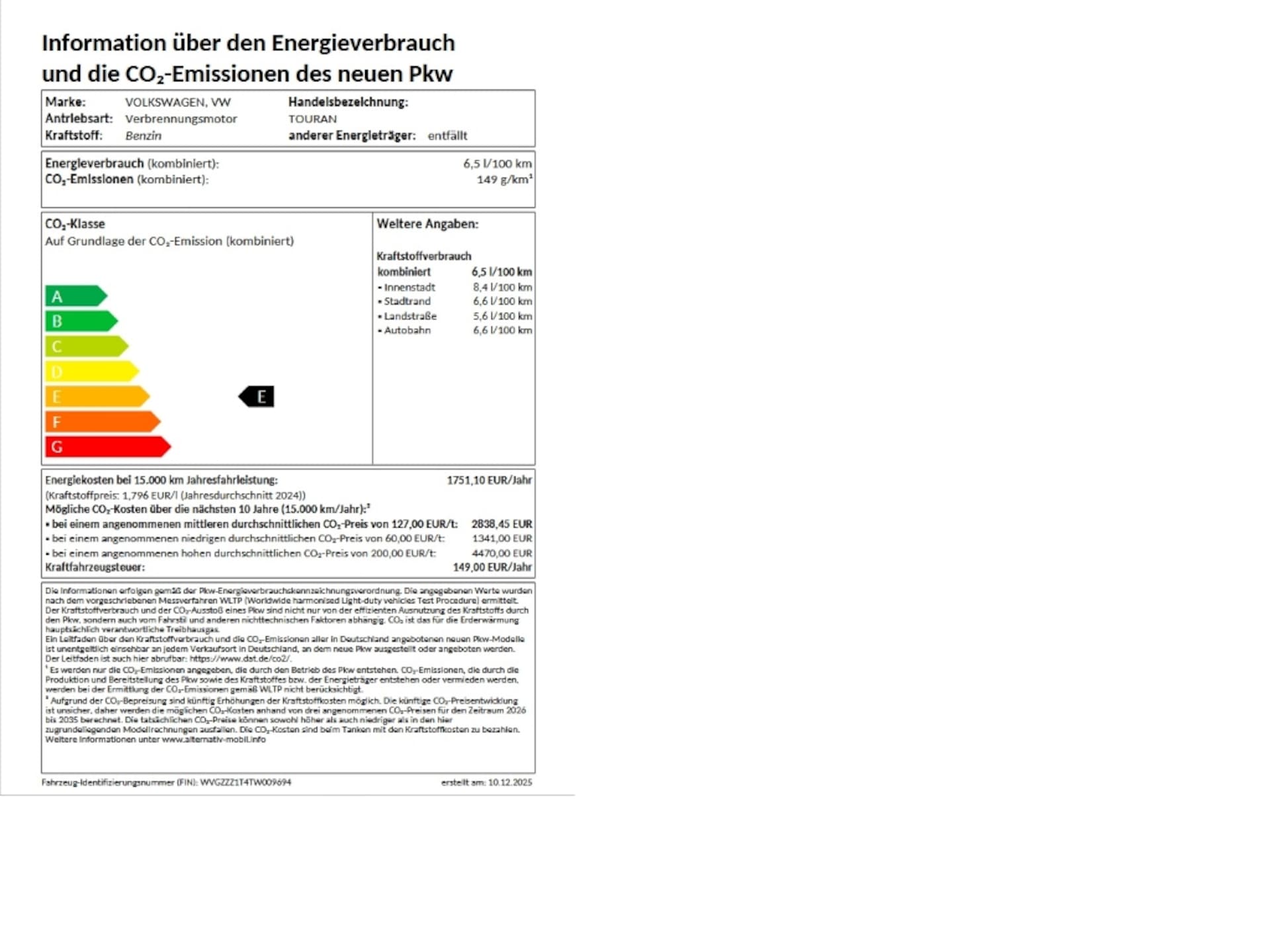 Volkswagen Touran ENERGY