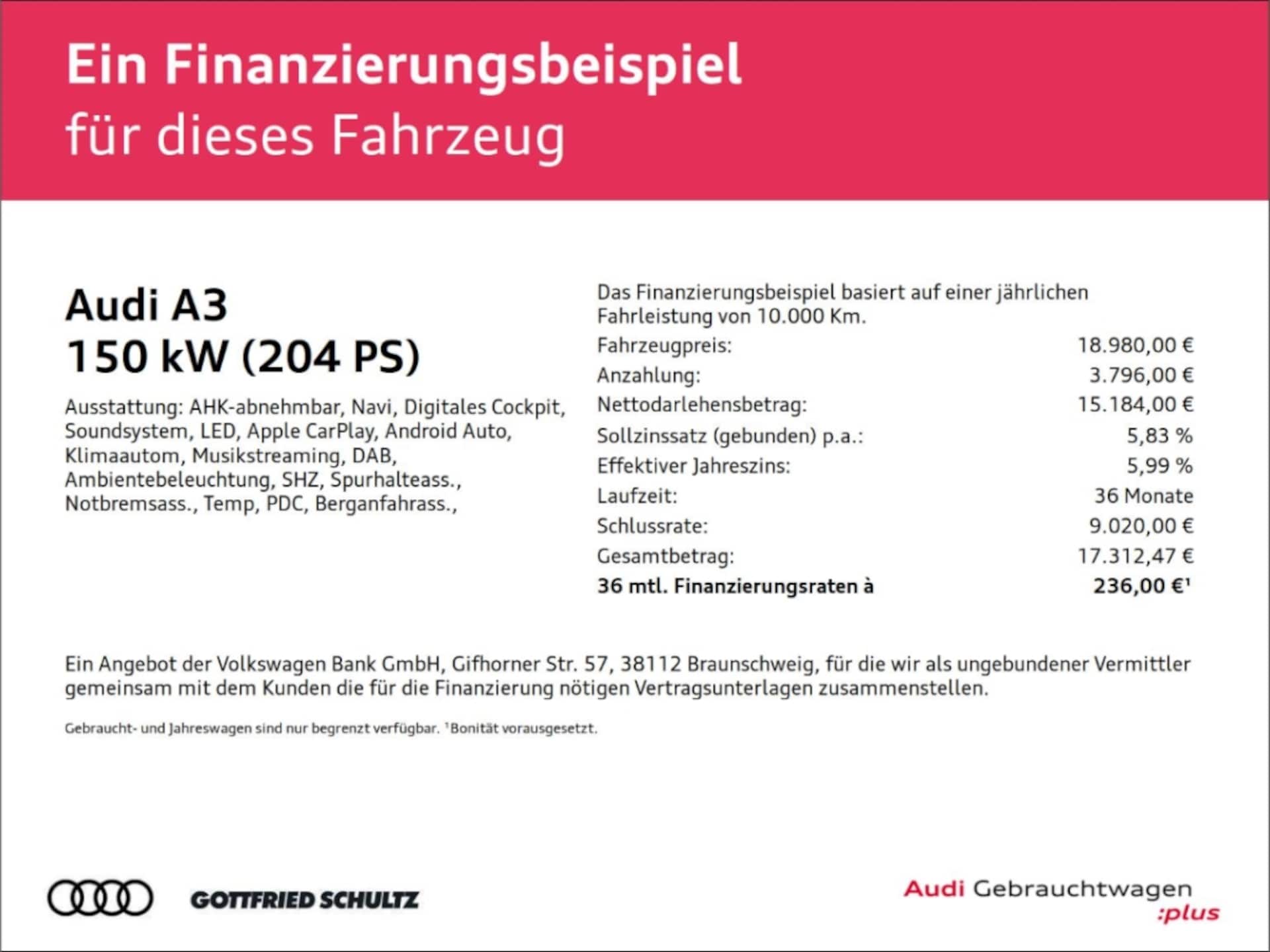 Audi A3 Sportback TFSI e Advanced