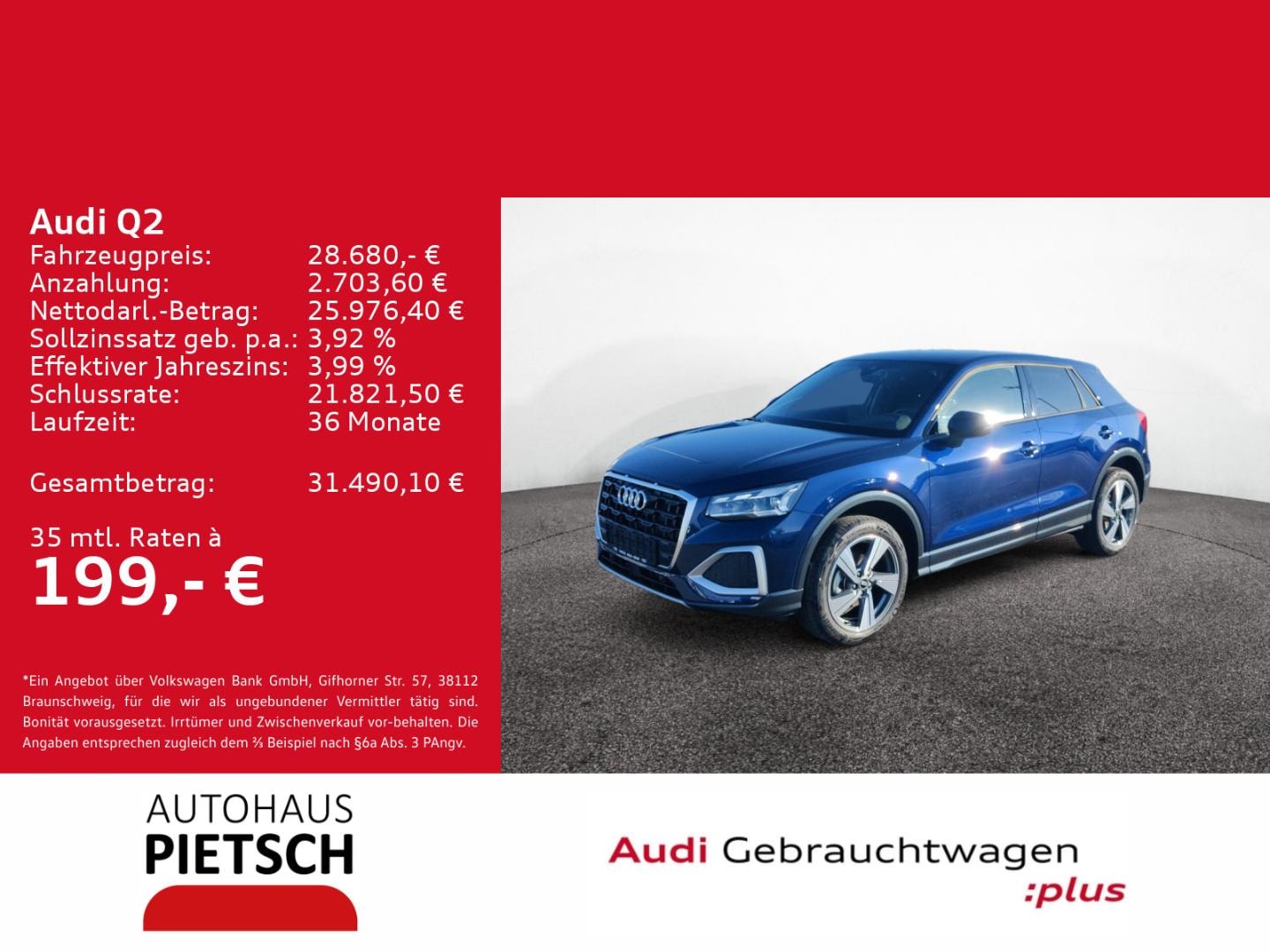 Bild über Audi Q2 advanced 35 TFSI S tronic - für weitere Informationen kontaktieren Sie den Audi Partner