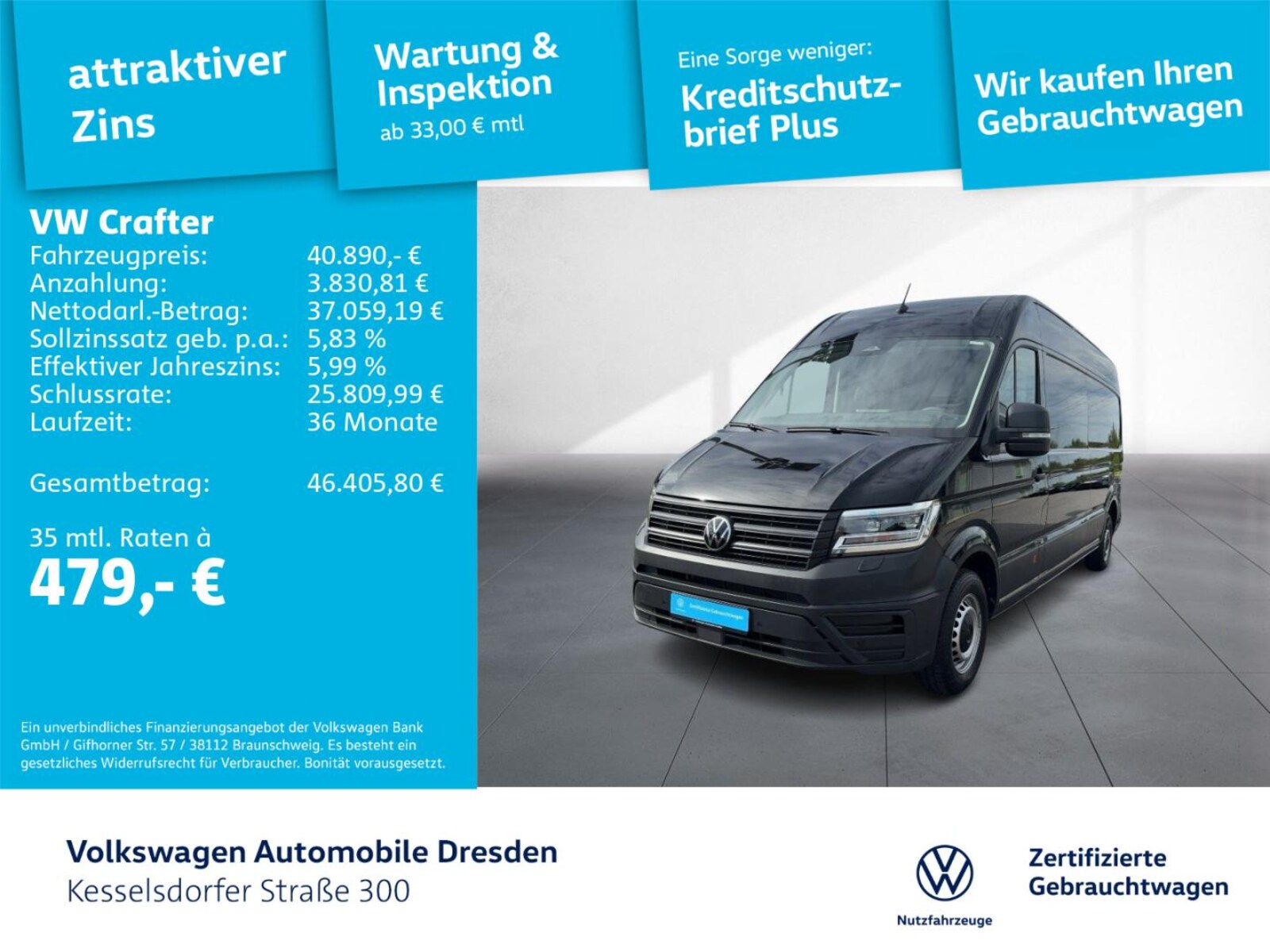 Volkswagen Crafter Kasten langer Radstand – Bild 2