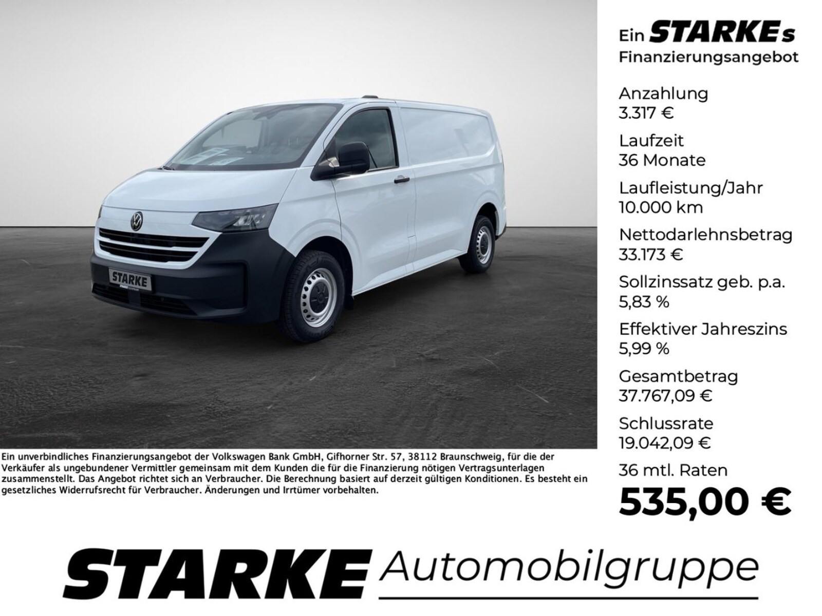 Volkswagen Transporter Kasten kurzer Radstand