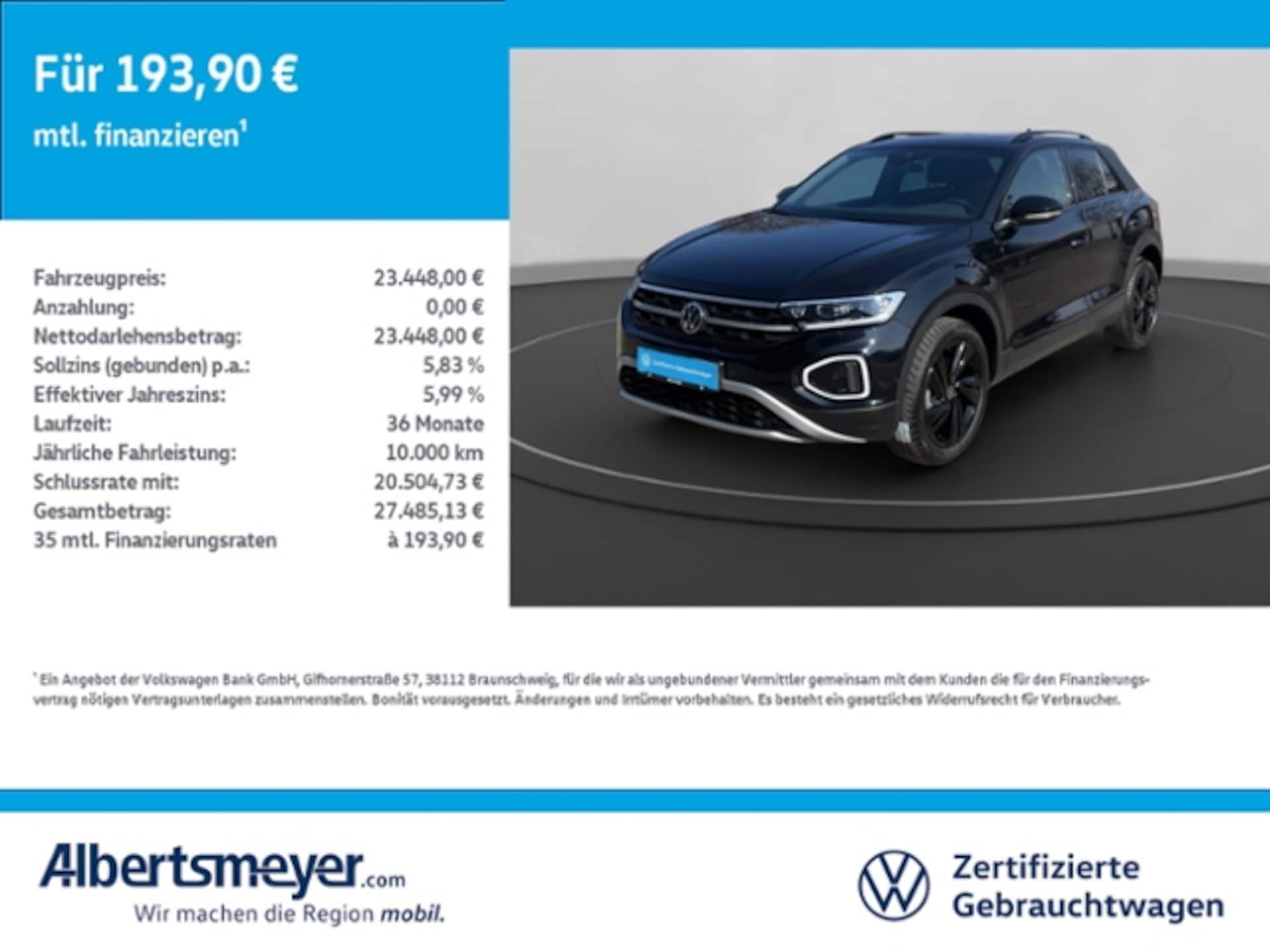 Volkswagen T-Roc 2025 — 1.0 TSI +BLACK+AHK+KAMERA+KLIMA+LM++