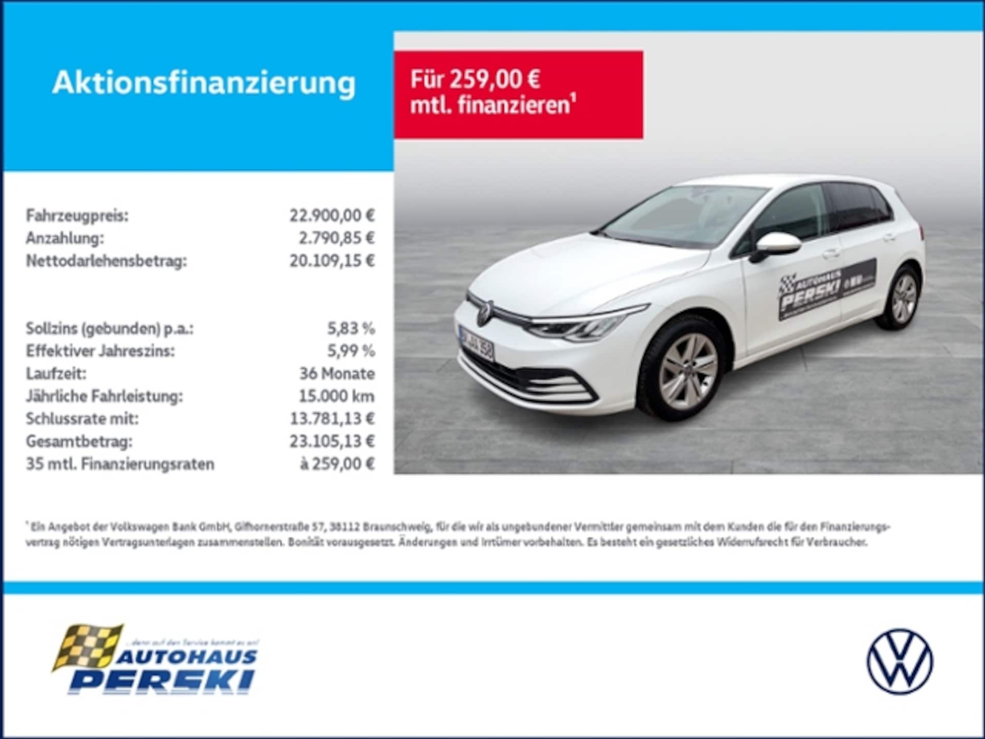 Volkswagen Golf 2023 — VIII 2.0 TDI DSG KLIMA, NAVI, LED, RÜCKFAHRKAMERA