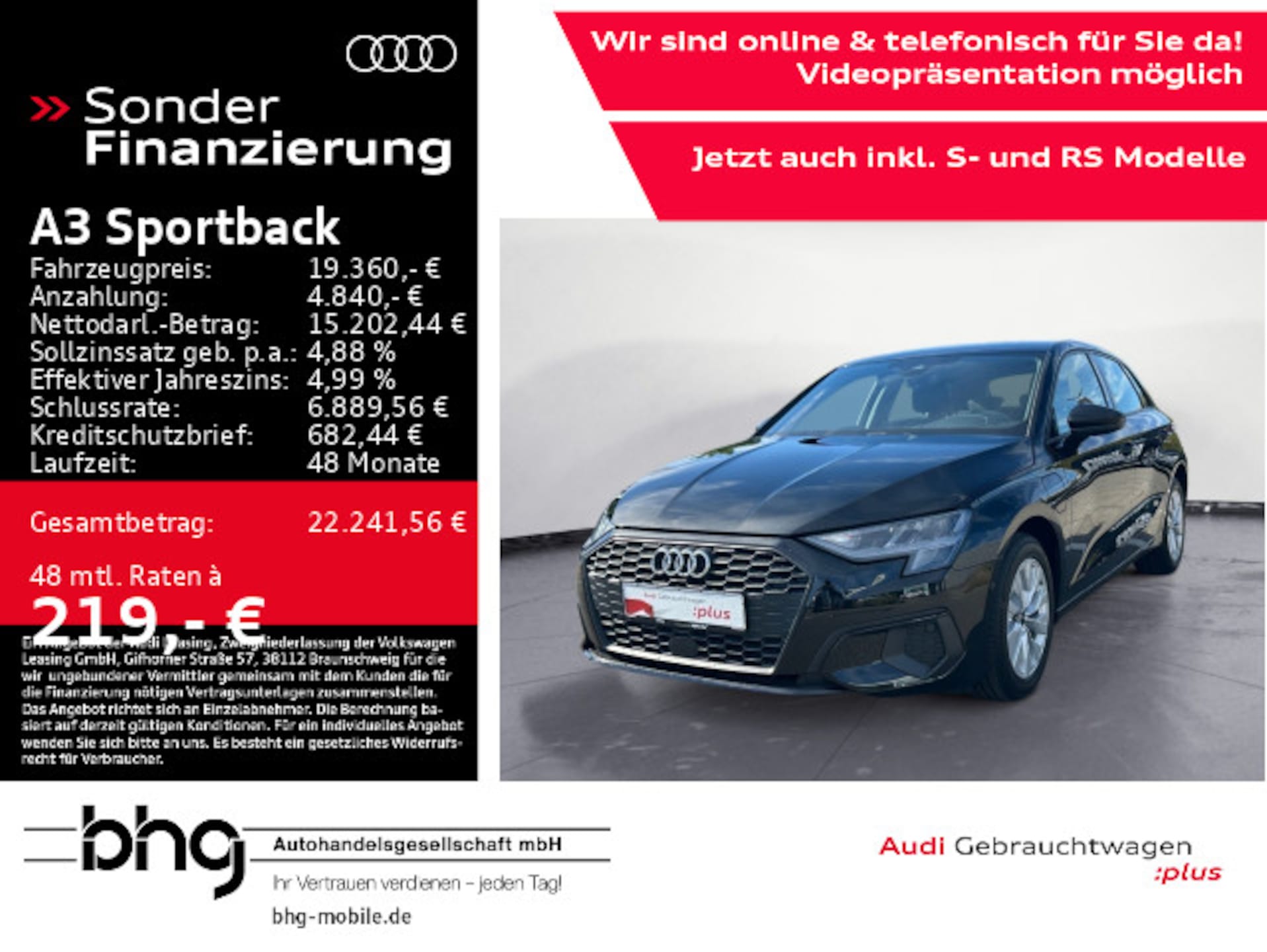 Audi A3 Sportback TFSI e