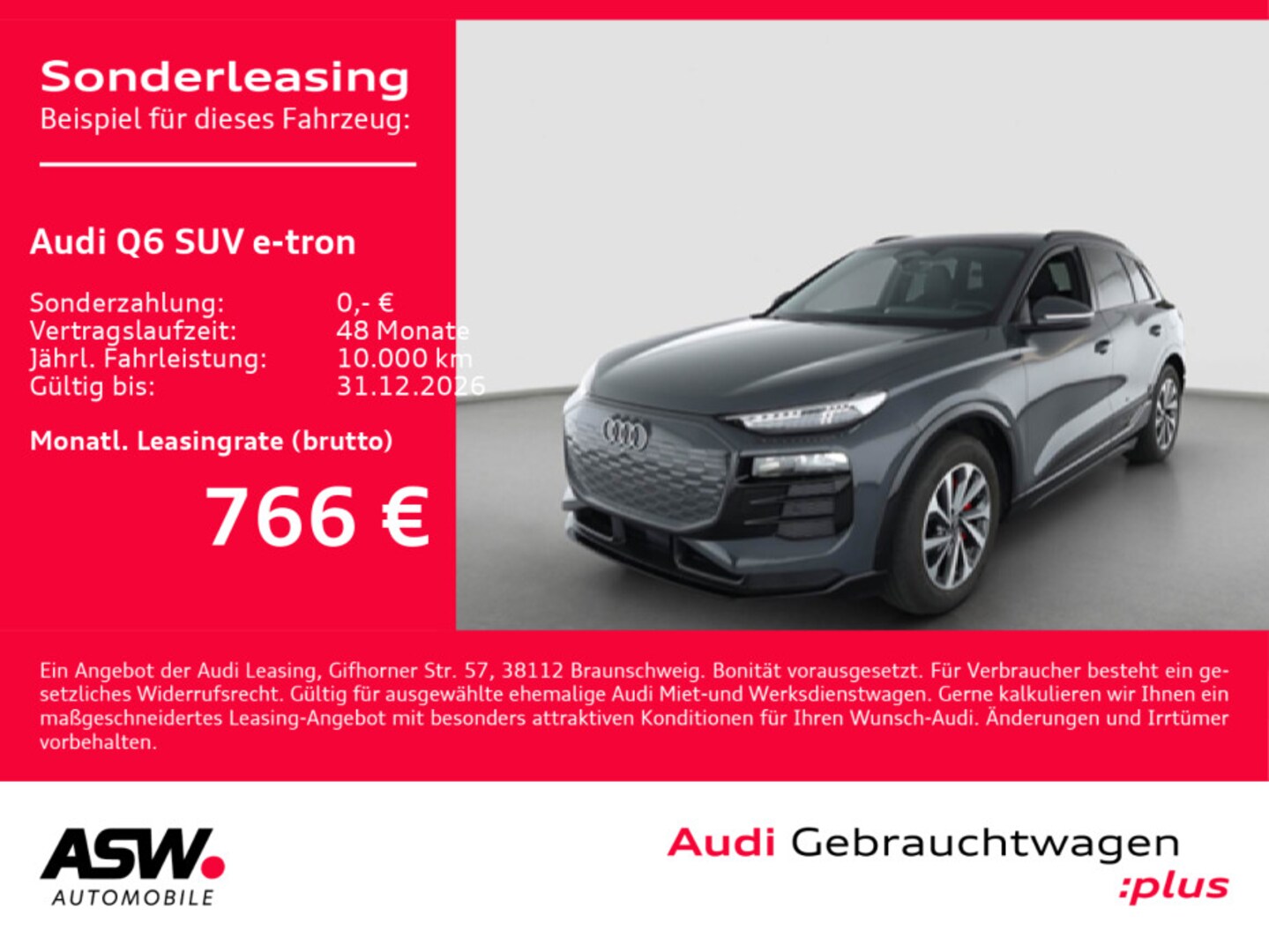 Bild über Audi Q6 SUV e-tron e-tron 185 kW - für weitere Informationen kontaktieren Sie den Audi Partner
