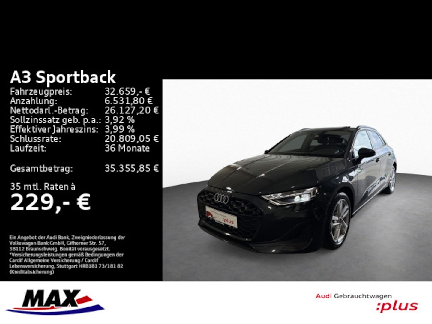 Bild über Audi A3 Sportback TFSI e 40 TFSI e S tronic - für weitere Informationen kontaktieren Sie den Audi Partner