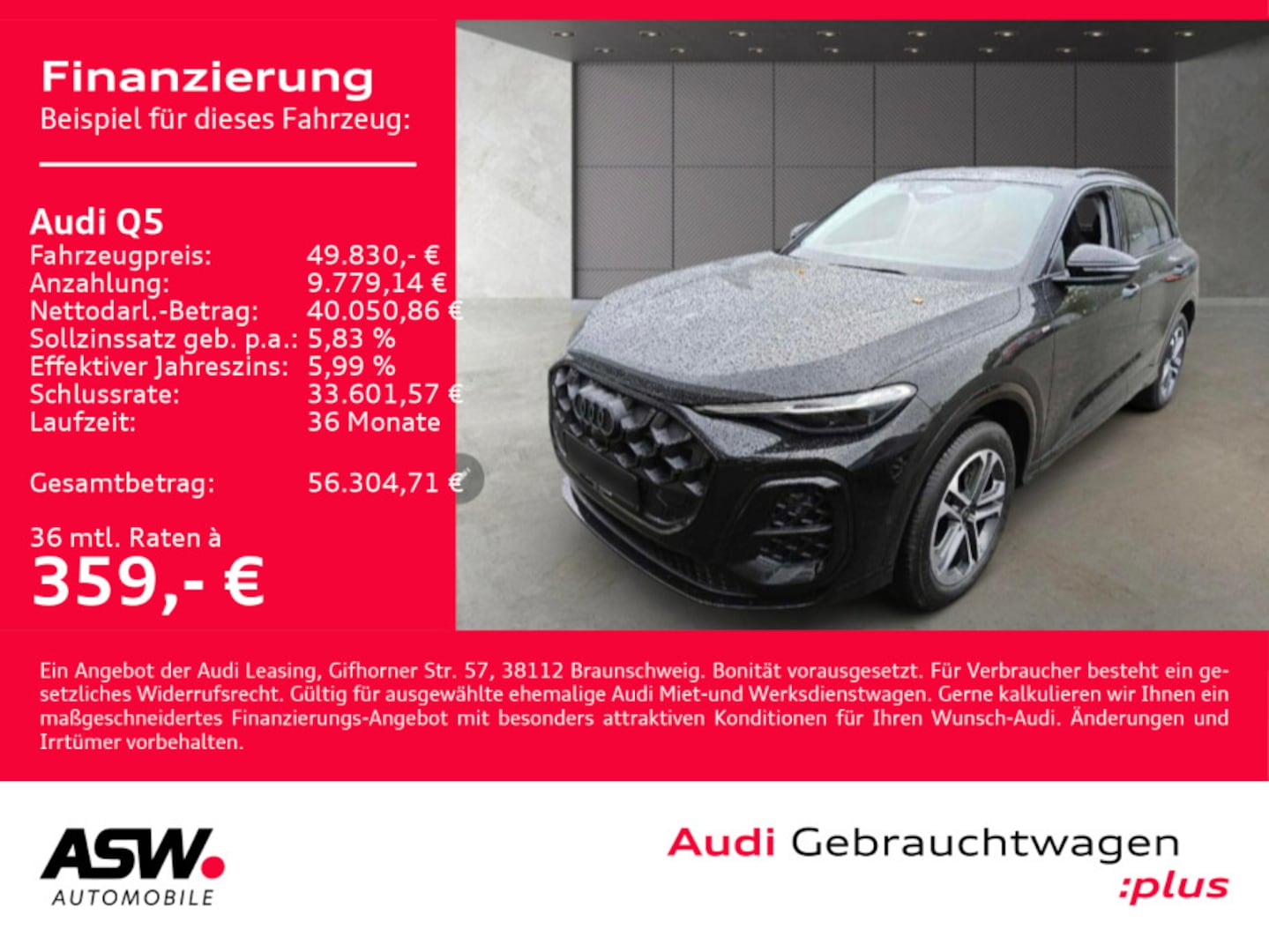 Bild über Audi Q5 SUV TFSI 150 kW S tronic - für weitere Informationen kontaktieren Sie den Audi Partner
