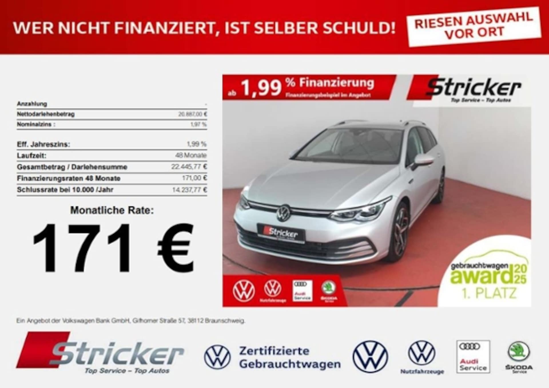 Volkswagen Golf Variant — Volkswagen Golf Variant 2.0TDI DSG 171,-ohne Anzahlung Navi AHK Kamera