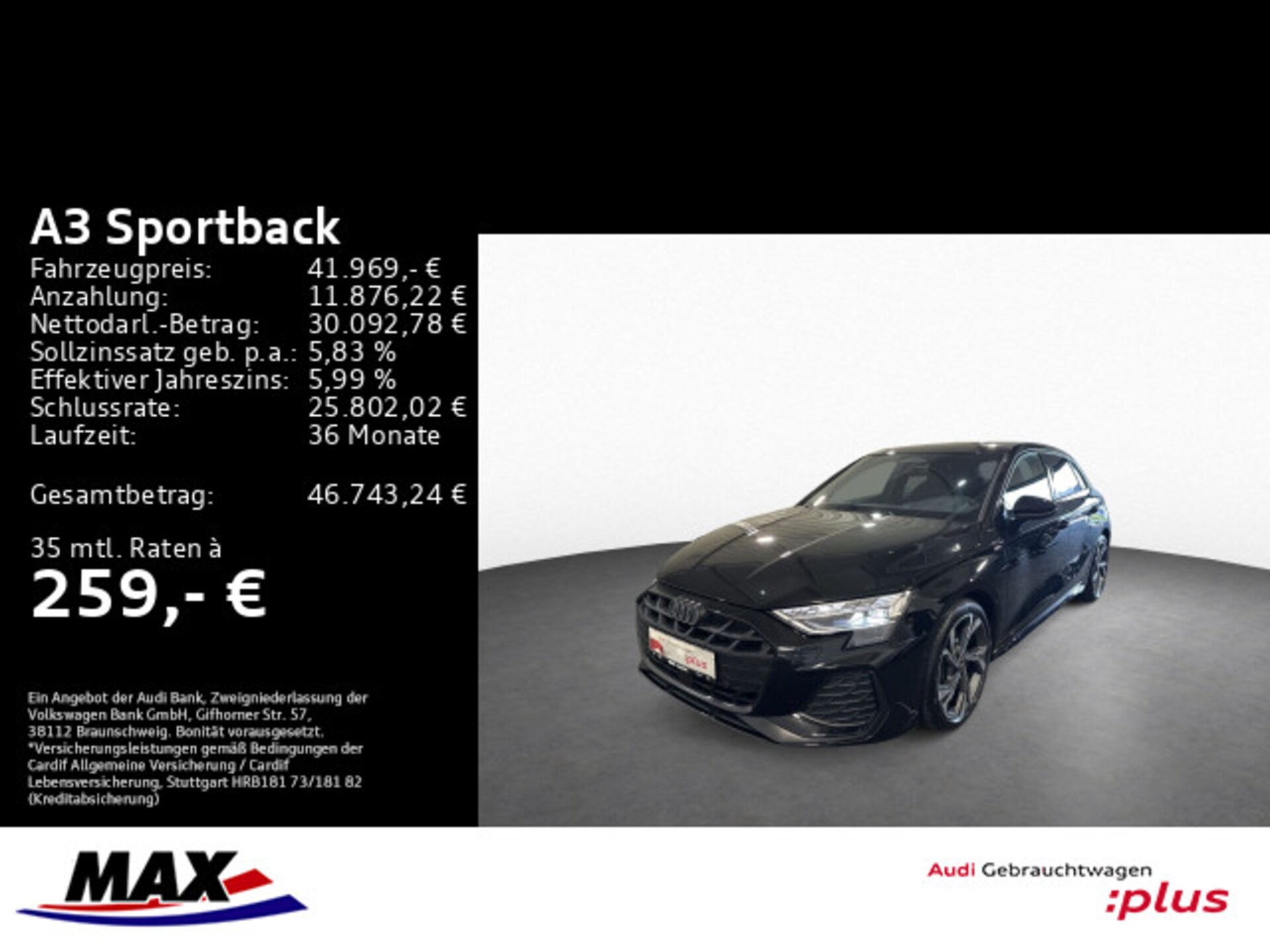 Audi A3 Sportback S line