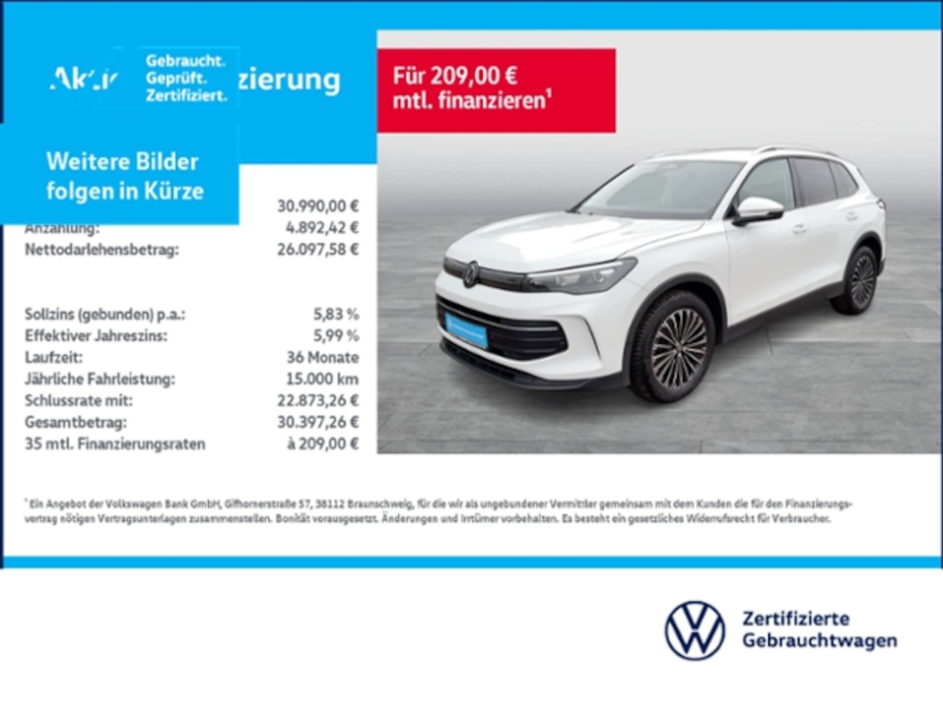 Volkswagen Tiguan — Volkswagen Tiguan 2.0 TDI DSG KLIMA, LED, AHK, NAVI, RÜCKFAHRKAMERA