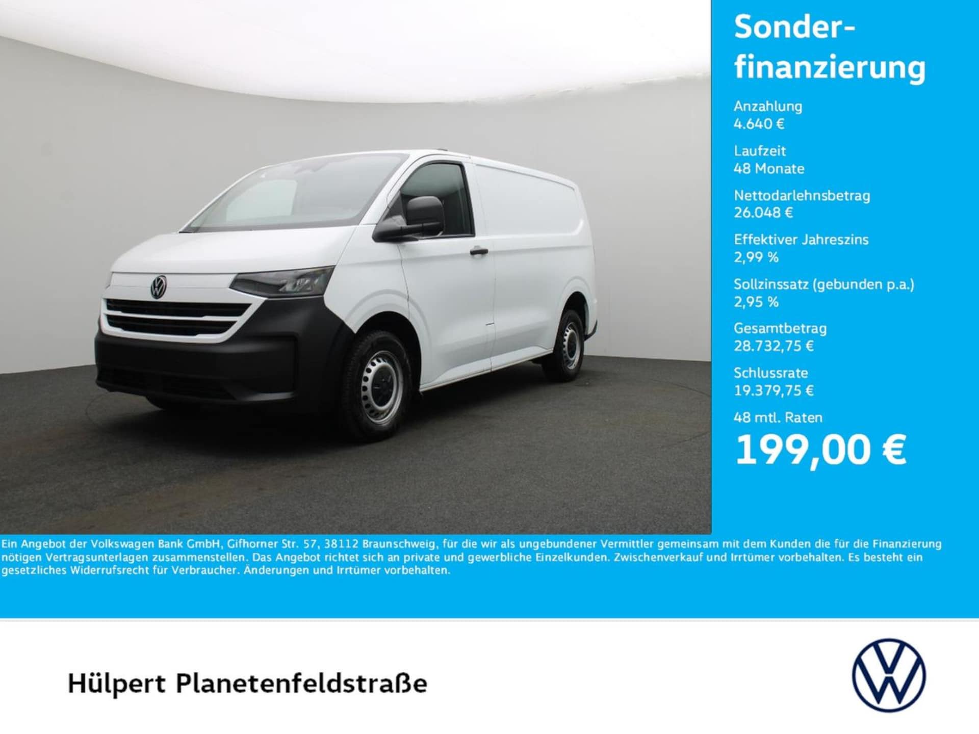 Volkswagen Transporter Kasten kurzer Radstand