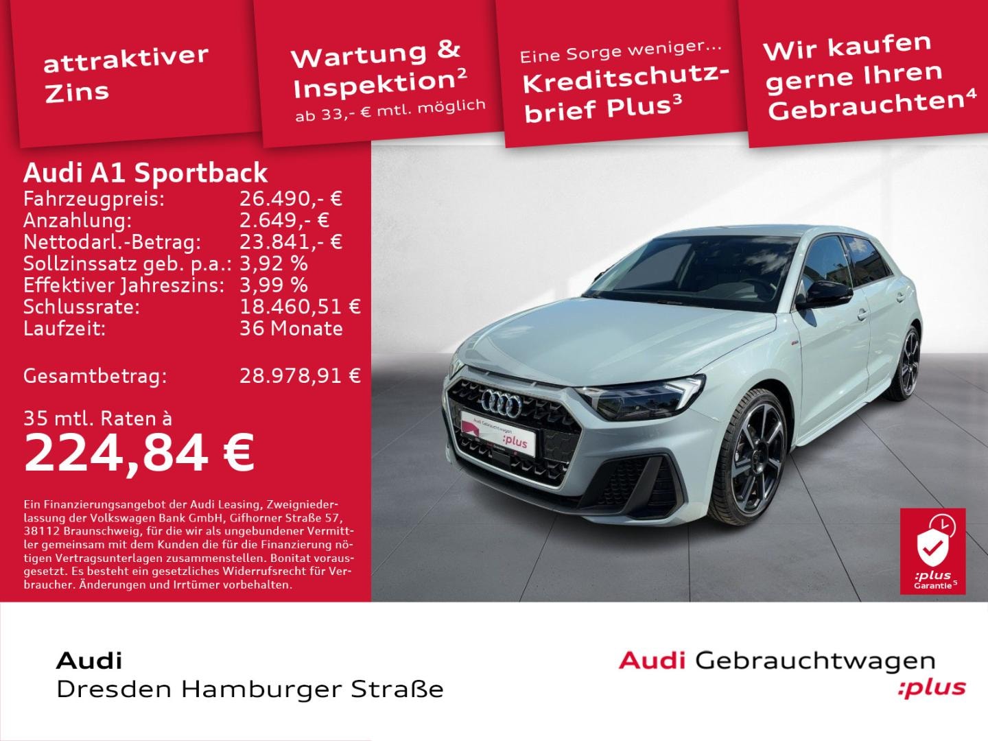 Bild über Audi A1 Sportback S line 30 TFSI Schaltgetriebe - für weitere Informationen kontaktieren Sie den Audi Partner