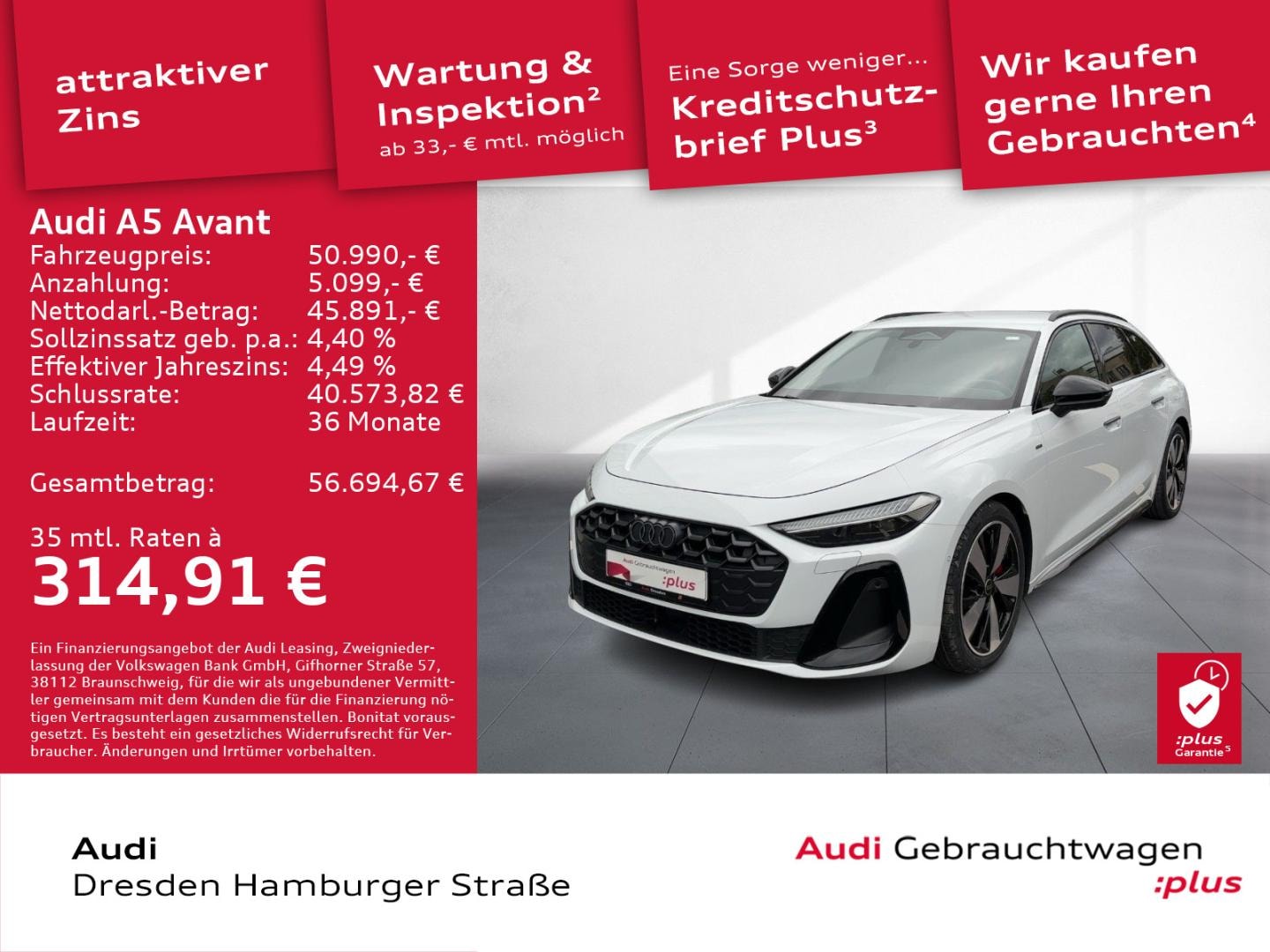 Bild über Audi A5 Avant e-hybrid e-hybrid quattro 270 kW S tronic - für weitere Informationen kontaktieren Sie den Audi Partner