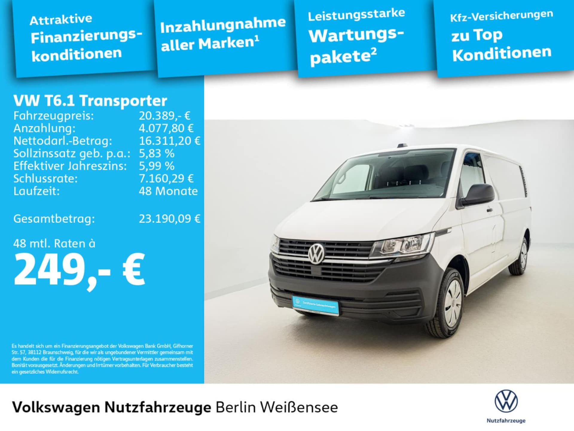 Volkswagen T6.1 Transporter Kasten langer Radstand
