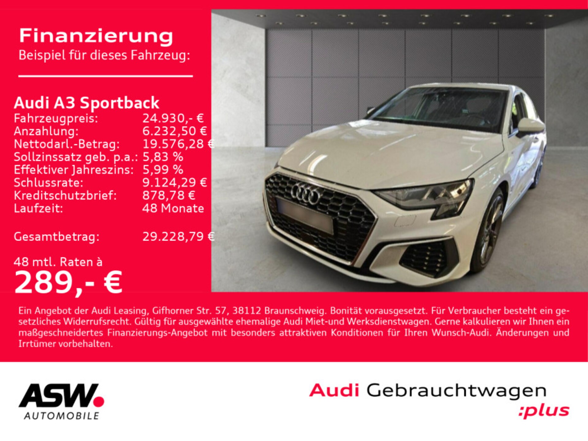 Audi A3 Sportback S line