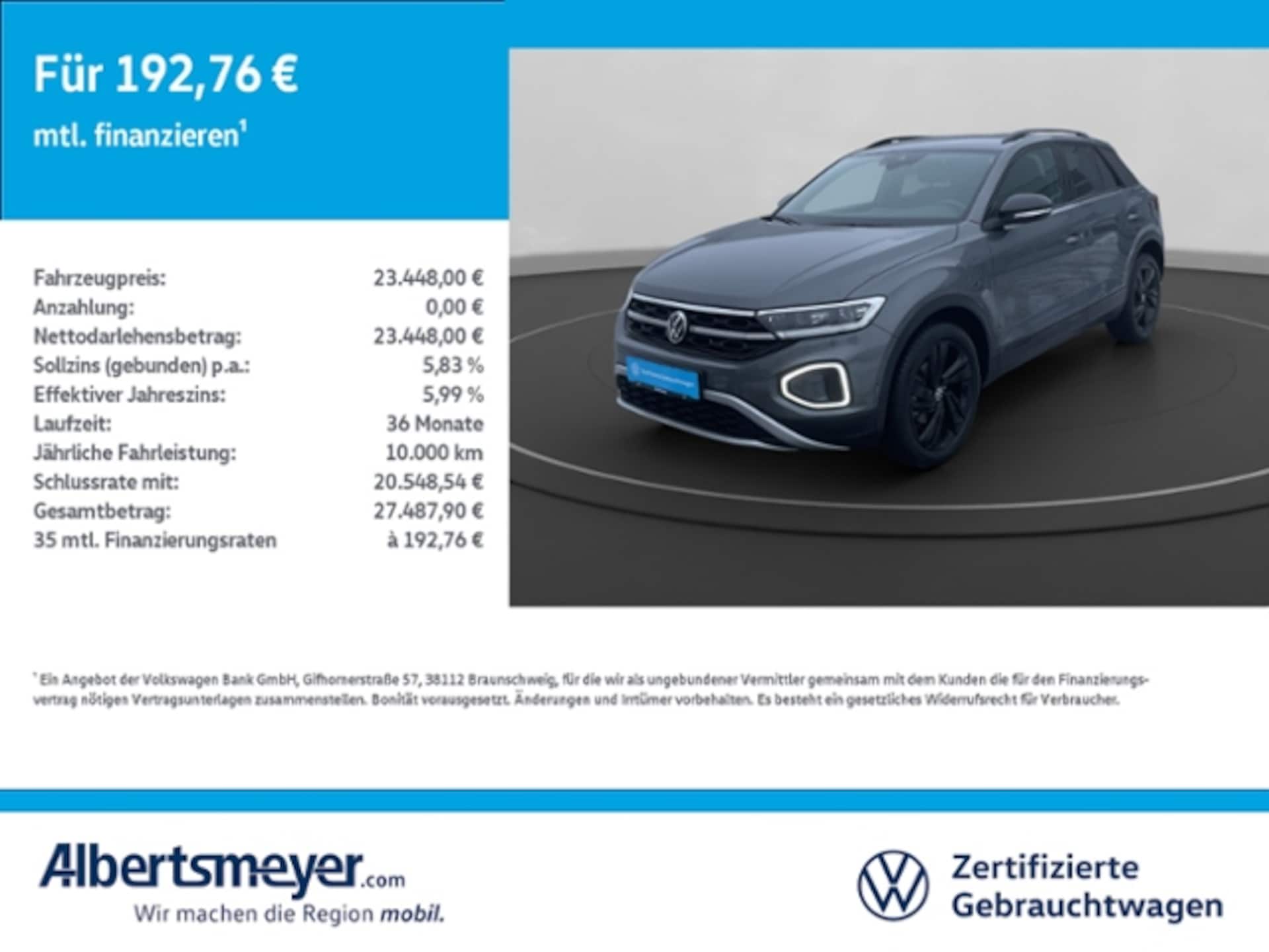 Volkswagen T-Roc 2025 — 1.0 TSI +BLACK+AHK+KAMERA+KLIMA+LED+