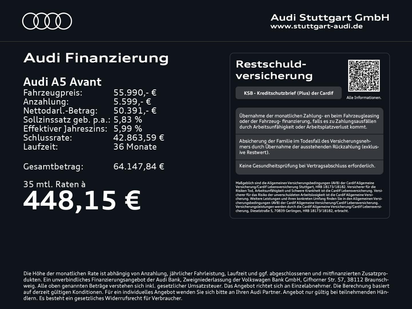 Bild über Audi A5 Avant TDI quattro 150 kW S tronic - für weitere Informationen kontaktieren Sie den Audi Partner