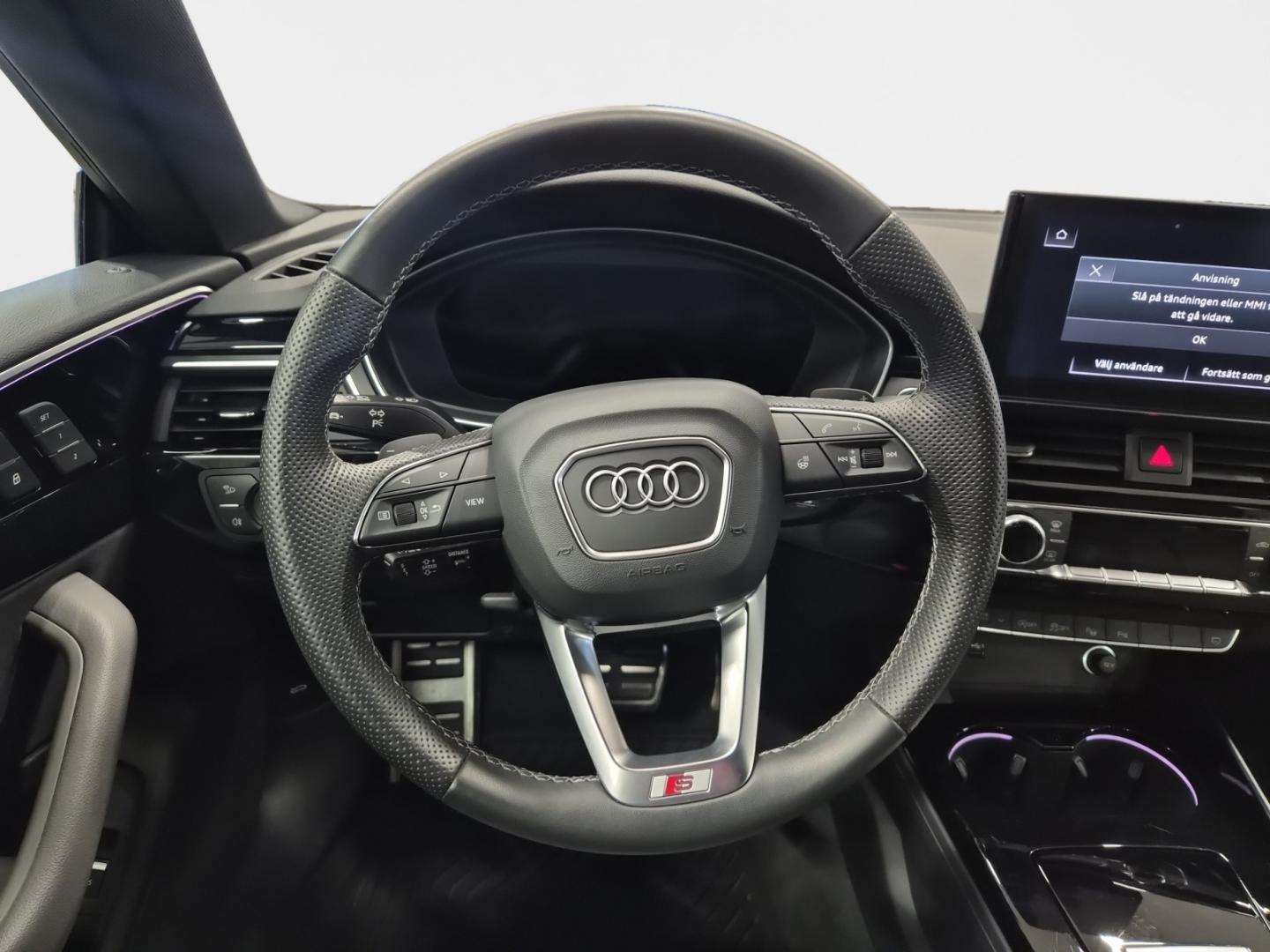 Bild som visar&nbsp;Audi A5 Sportback&nbsp;A5 Sportback 45 TFSI quattro S line 265 hk S tronic - för mer information kontakta din Audi Partner
