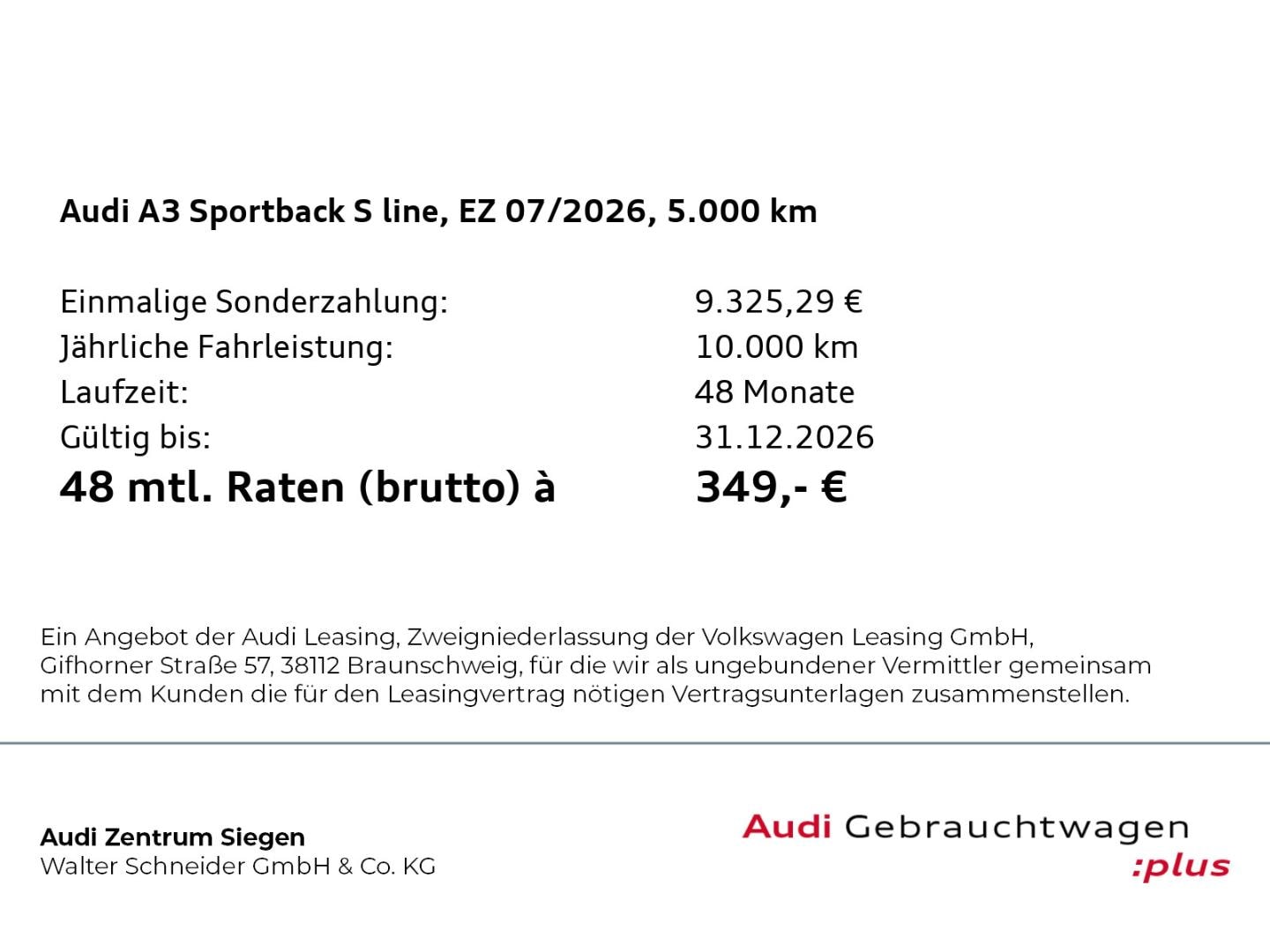 Bild über Audi A3 Sportback TFSI e TFSI e 150 kW S tronic - für weitere Informationen kontaktieren Sie den Audi Partner