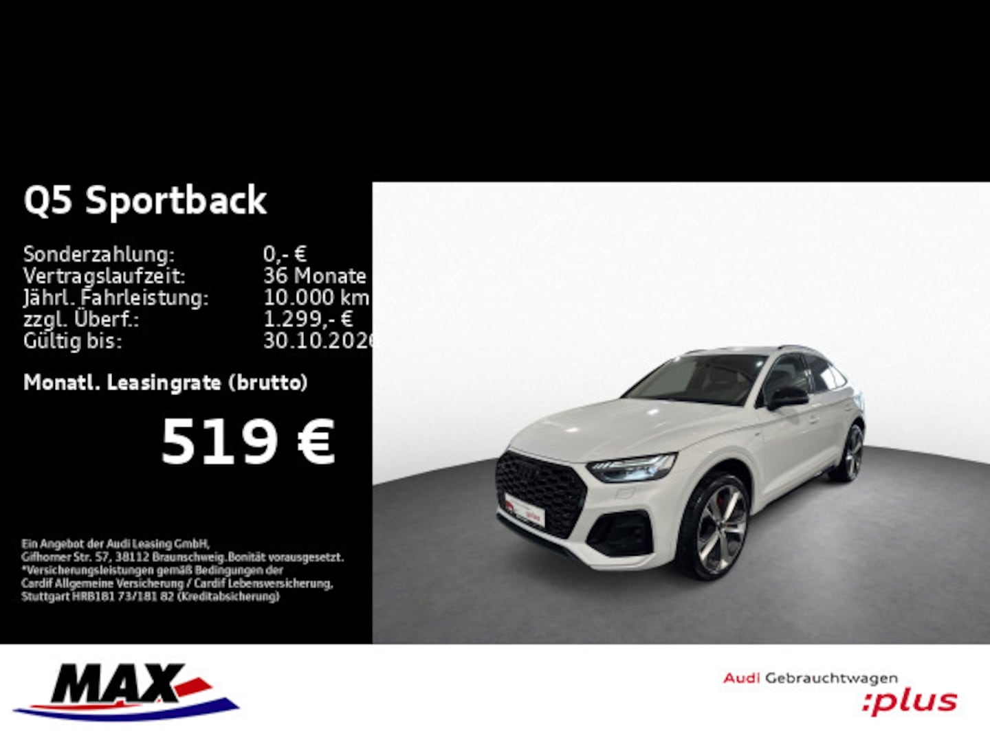 Bild über Audi Q5 Sportback TFSI e S line business 55 TFSI e quattro S tronic - für weitere Informationen kontaktieren Sie den Audi Partner