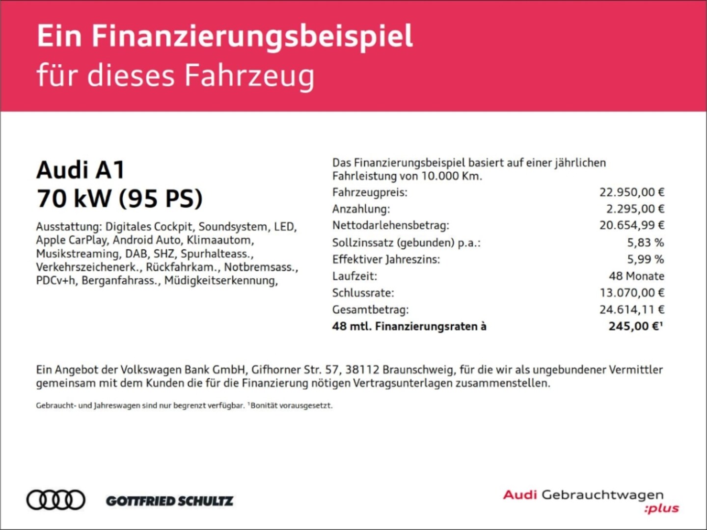 Bild über Audi A1 Sportback S line 25 TFSI S tronic - für weitere Informationen kontaktieren Sie den Audi Partner