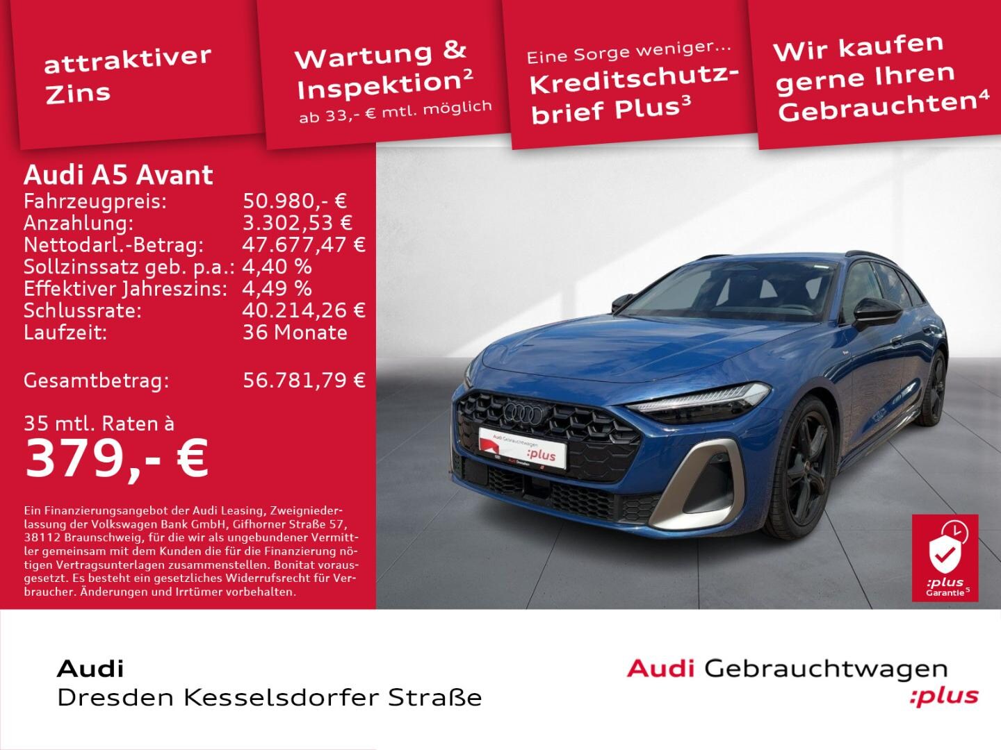 Bild über Audi A5 Avant edition one TFSI 150 kW S tronic - für weitere Informationen kontaktieren Sie den Audi Partner