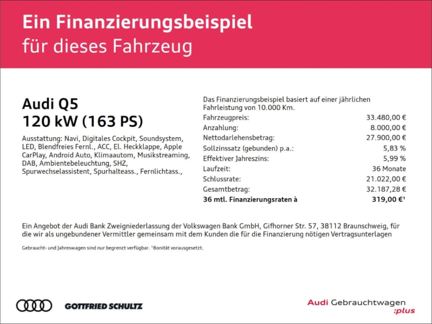 Bild über Audi Q5 35 TDI S tronic - für weitere Informationen kontaktieren Sie den Audi Partner