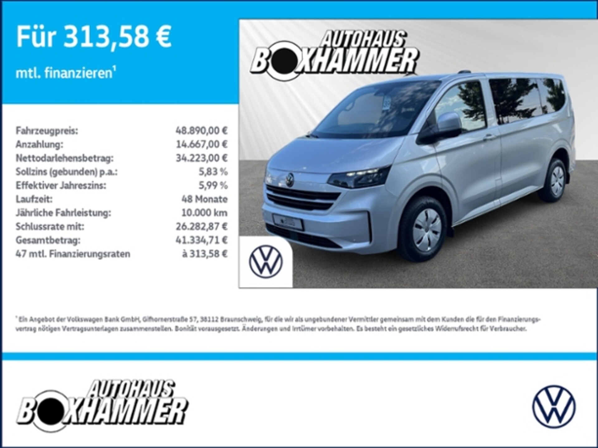 Volkswagen Transporter Kombi kurzer Radstand