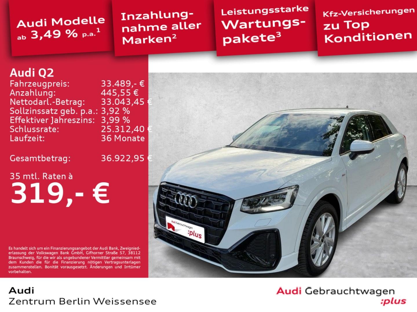 Bild über Audi Q2 S line 35 TDI quattro S tronic - für weitere Informationen kontaktieren Sie den Audi Partner