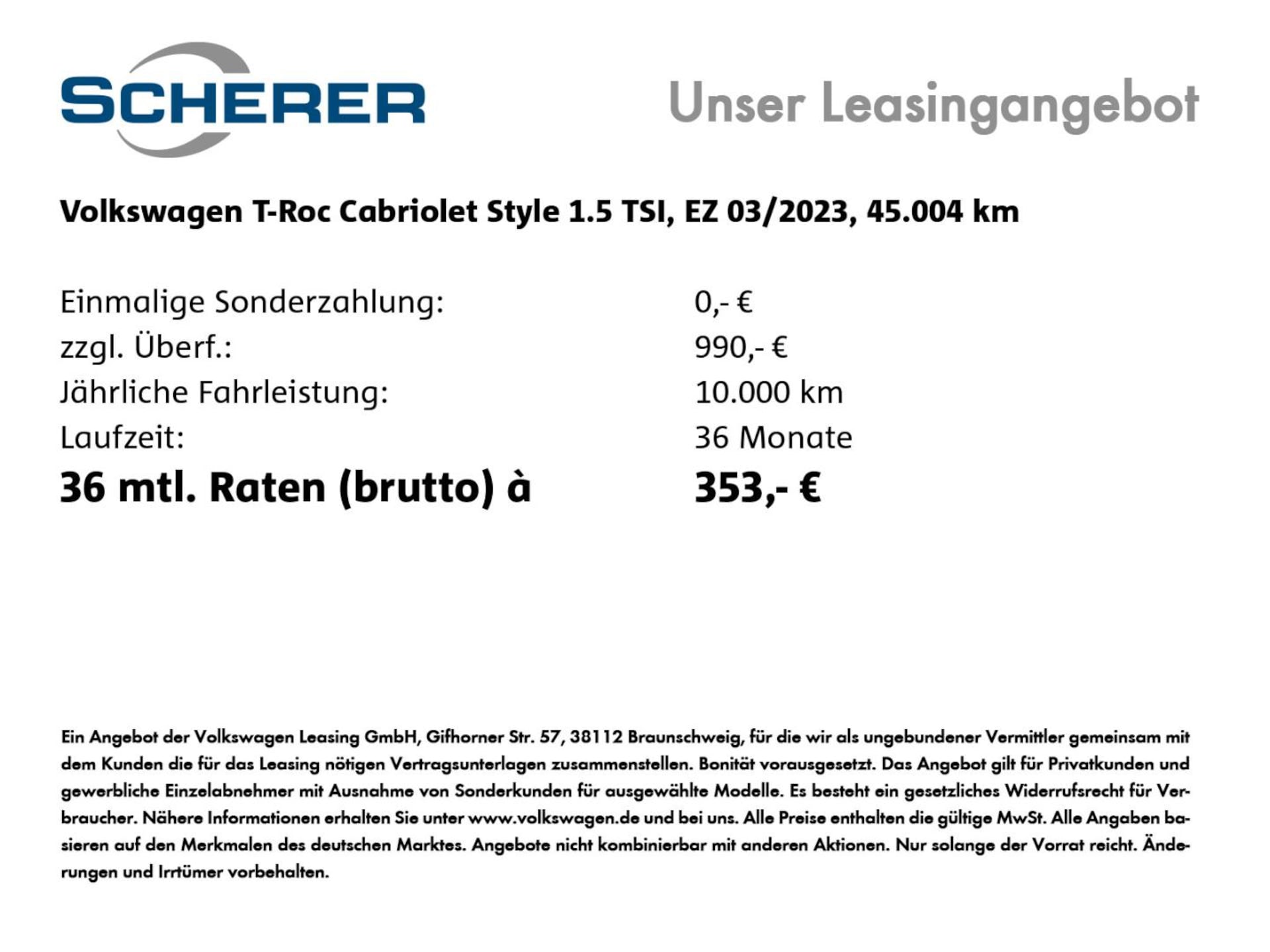 Volkswagen T-Roc Cabriolet Style