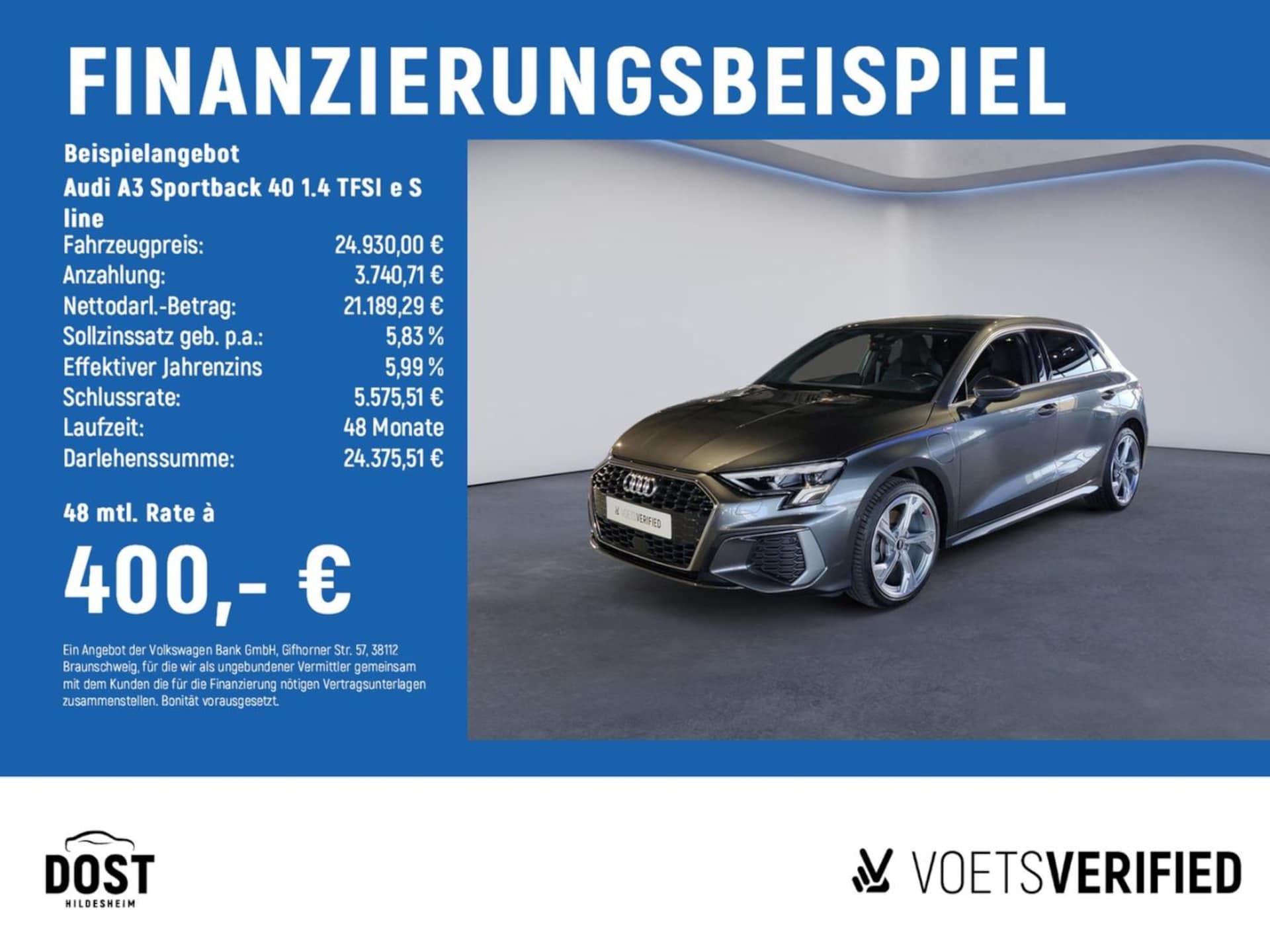 Audi A3 Sportback TFSI e S line