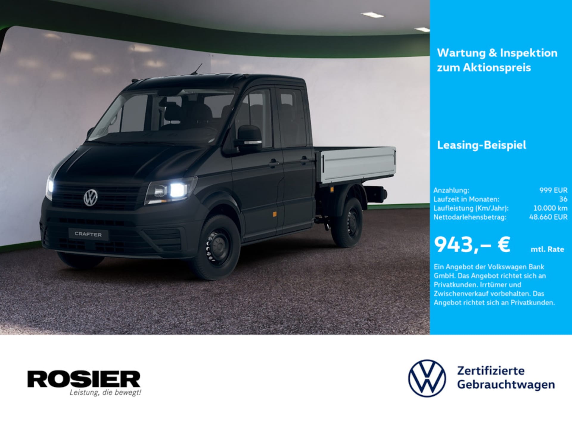Volkswagen Crafter Doppelkabine mittlerer Radstand