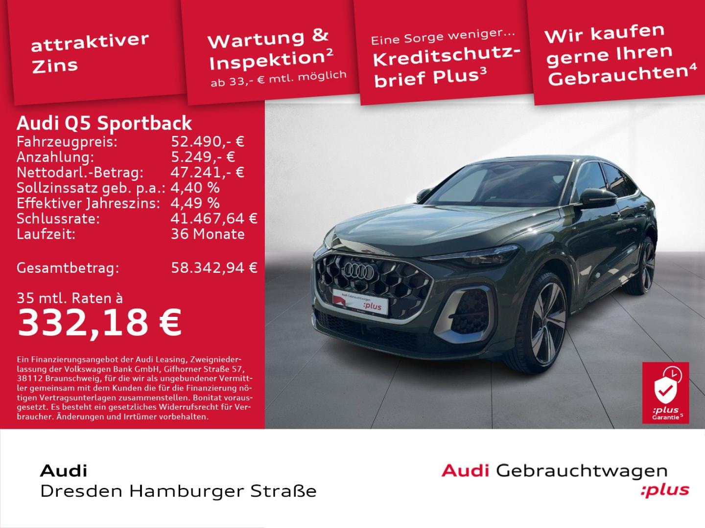 Bild über Audi Q5 Sportback TDI quattro 150 kW S tronic - für weitere Informationen kontaktieren Sie den Audi Partner