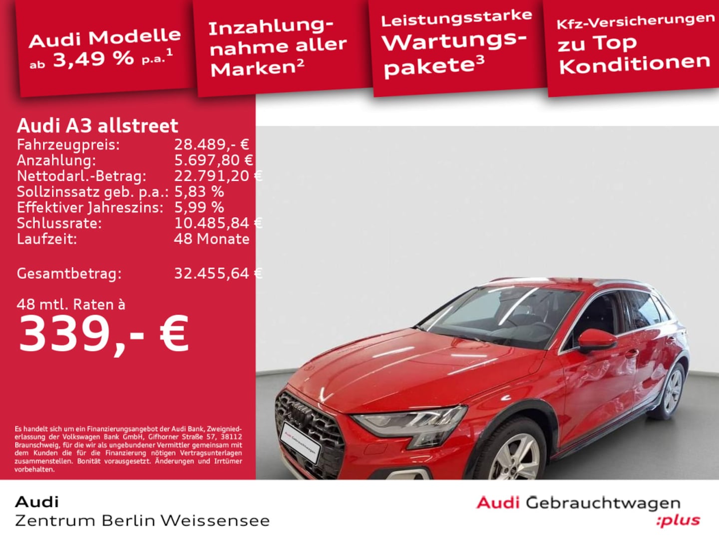 Bild über Audi A3 allstreet 35 TFSI S tronic - für weitere Informationen kontaktieren Sie den Audi Partner