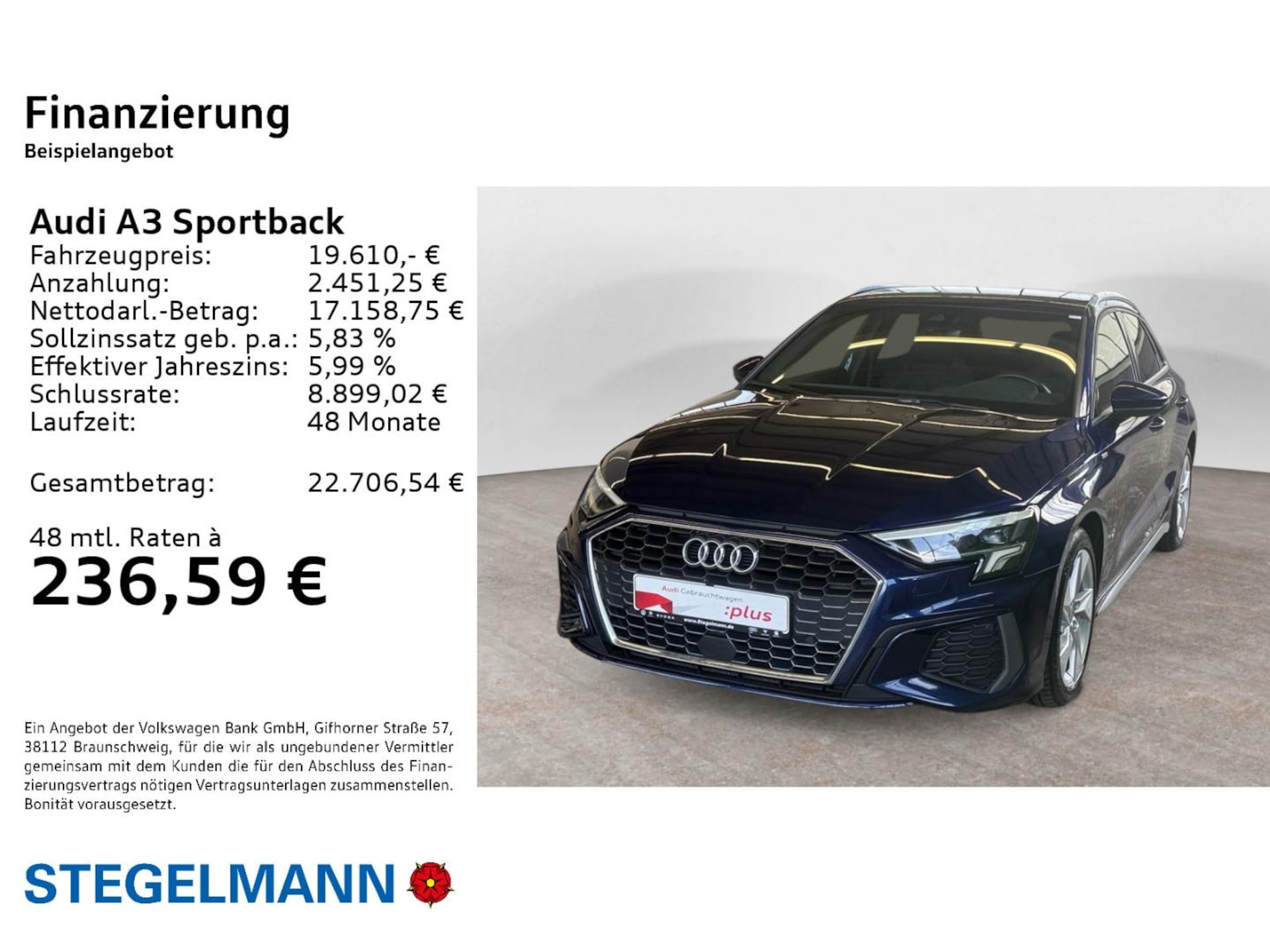 Audi A3 Sportback S line
