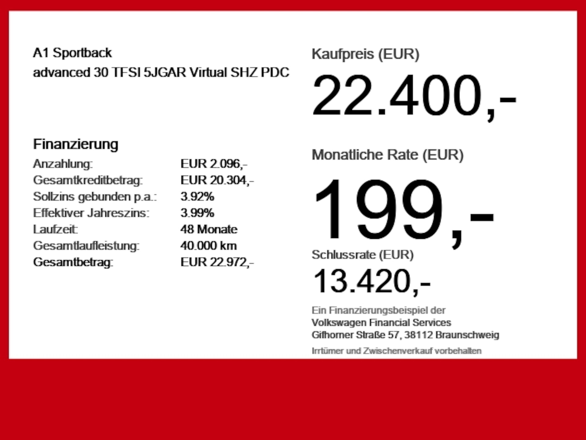 Audi A1 Sportback Advanced