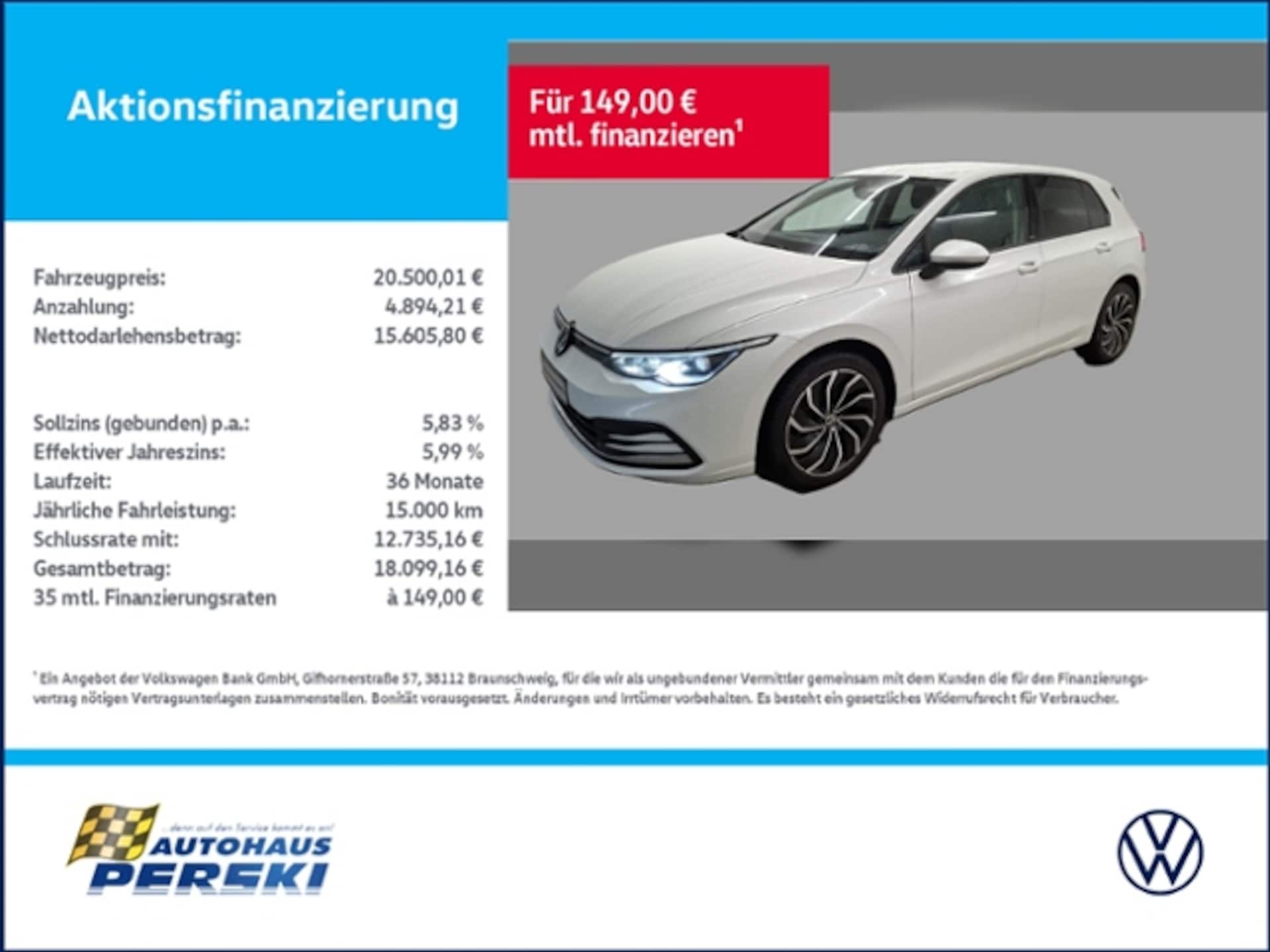 Volkswagen Golf — Volkswagen Golf VIII 8 1.5 TSI ACTIVE KLIMA, NAVI, LED, KAMERA