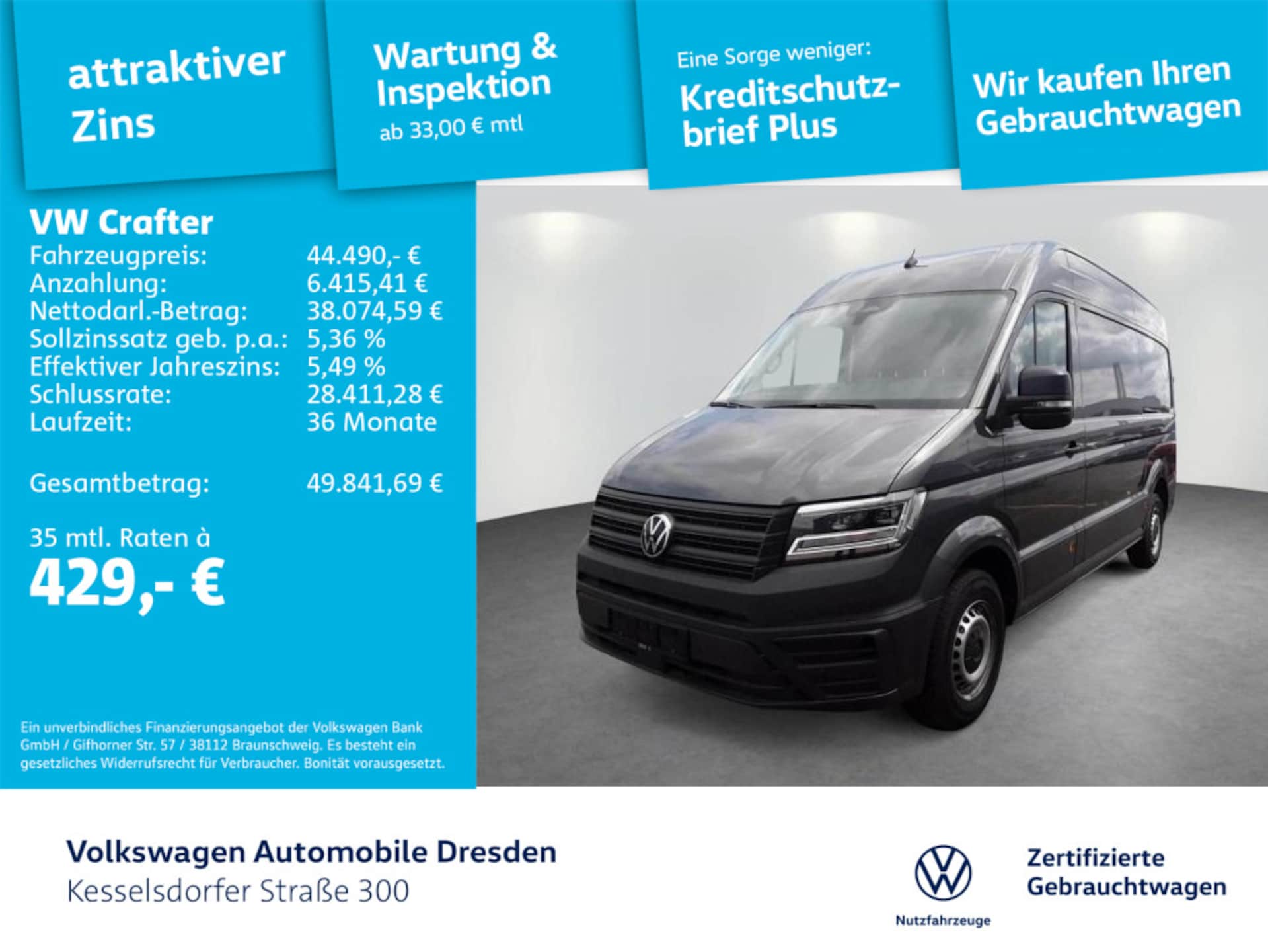 Volkswagen Crafter Kasten mittlerer Radstand