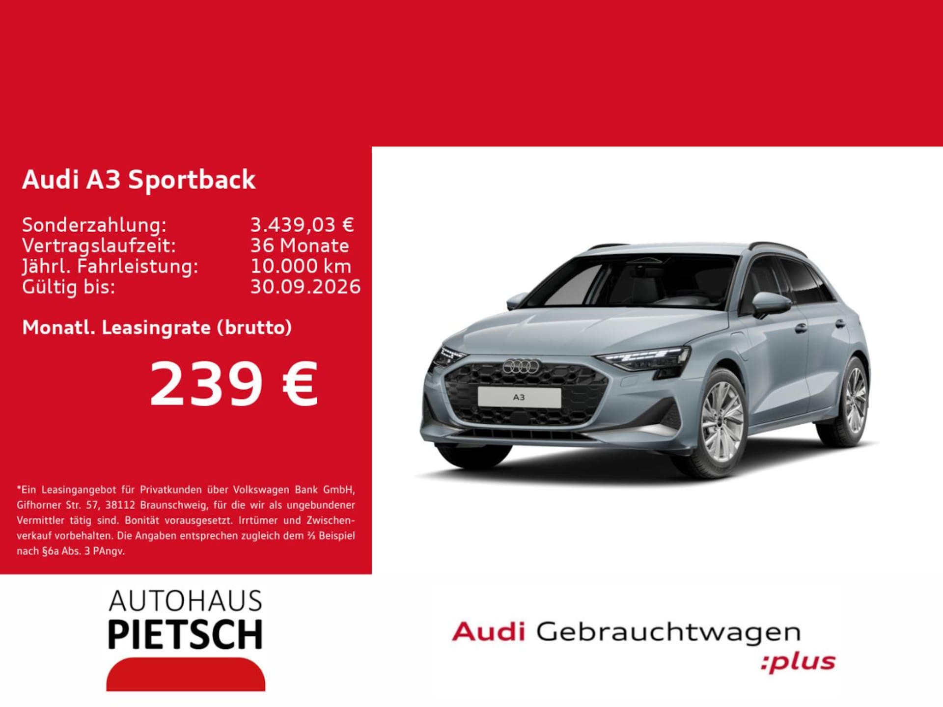 Audi A3 Sportback TFSI e Advanced