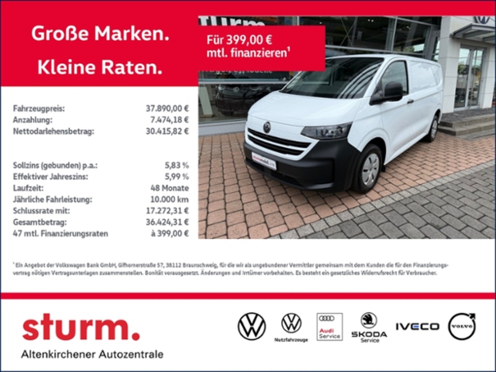 Volkswagen Transporter Kasten kurzer Radstand