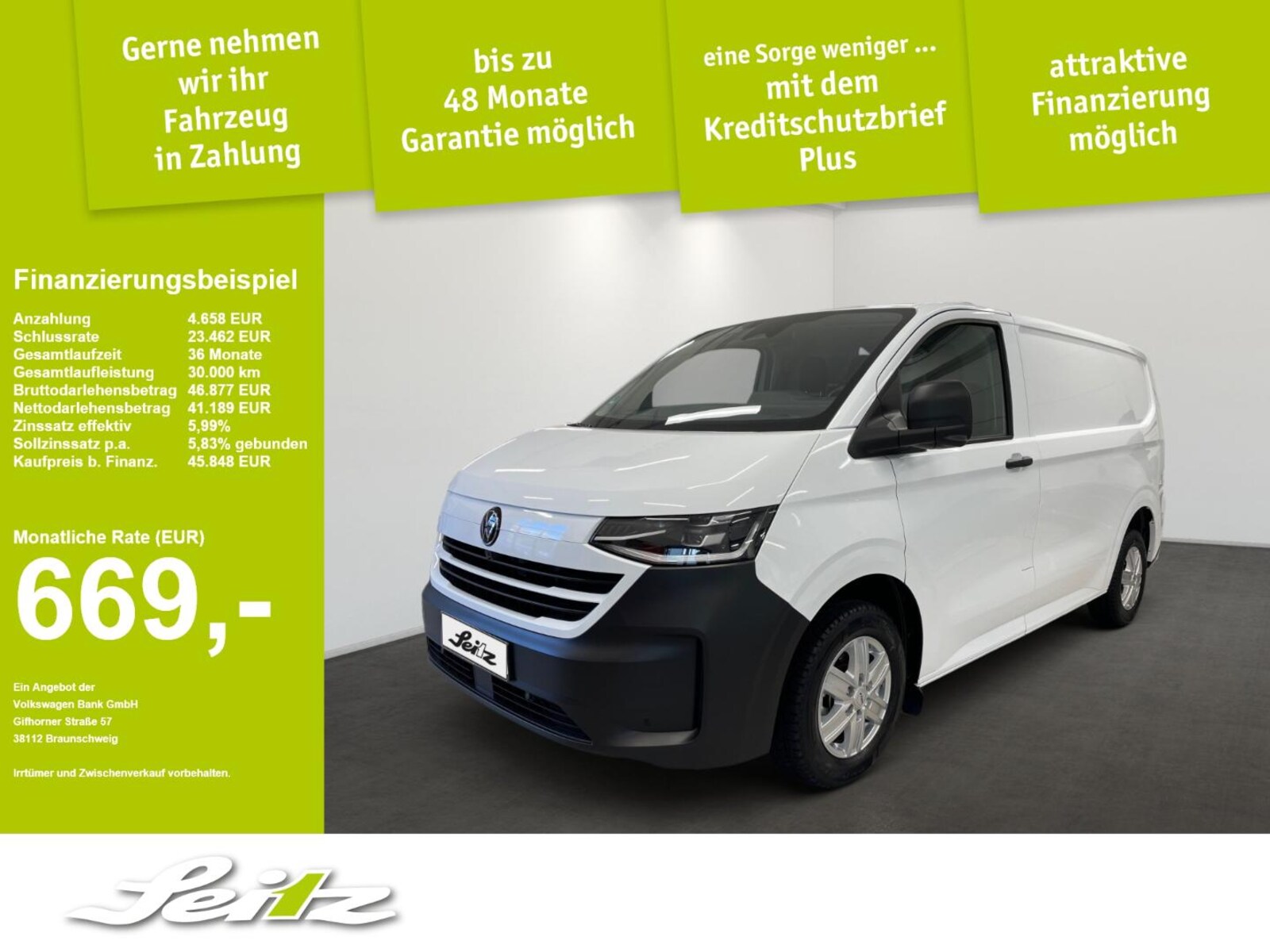 Volkswagen Transporter Kasten kurzer Radstand