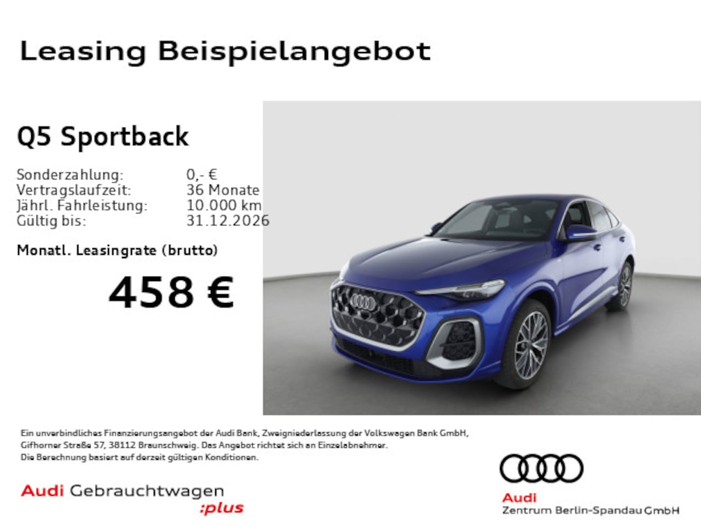 Bild über Audi Q5 Sportback TFSI 150 kW S tronic - für weitere Informationen kontaktieren Sie den Audi Partner