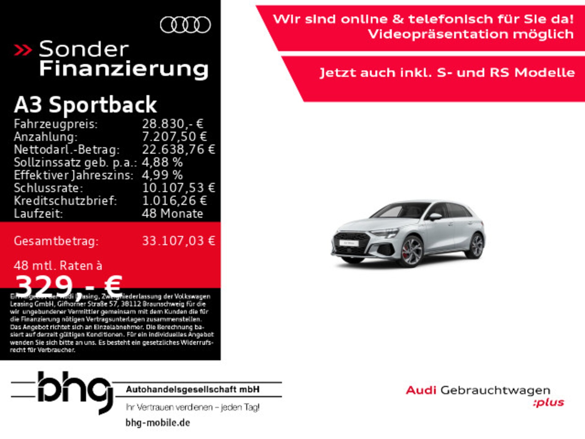 Audi A3 Sportback TFSI e S line