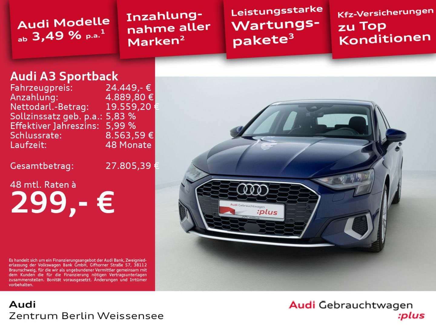 Bild über Audi A3 Sportback advanced 35 TFSI S tronic - für weitere Informationen kontaktieren Sie den Audi Partner