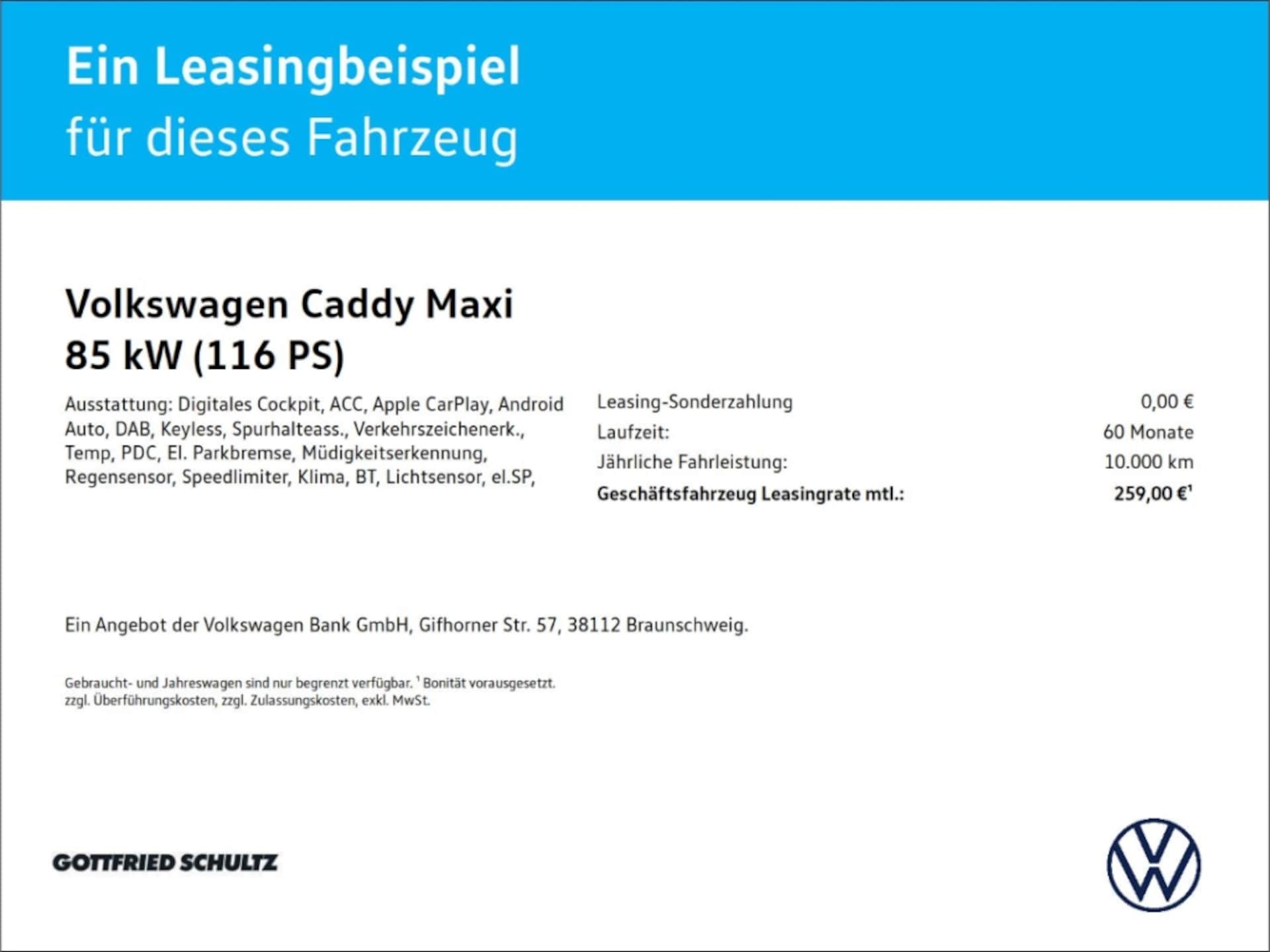 Volkswagen Caddy Maxi Kombi Flexible
